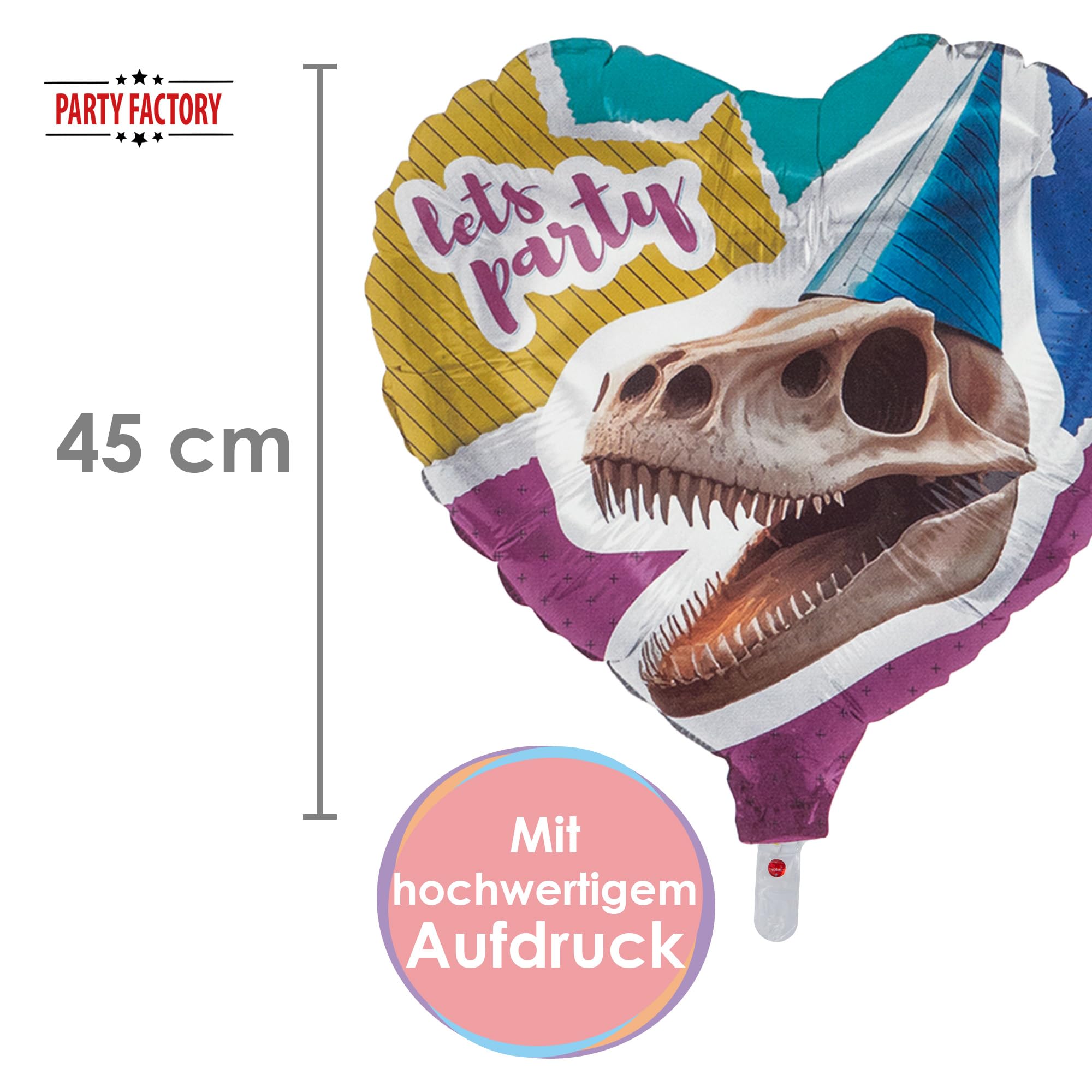 Folienballon Dino Skelett Herz 45cm 4
