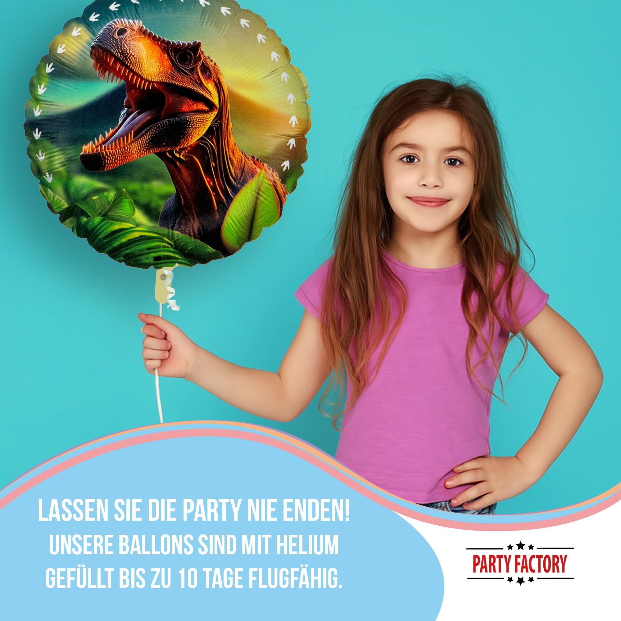 Folienballon Dino Realistisch Rund 45cm 3