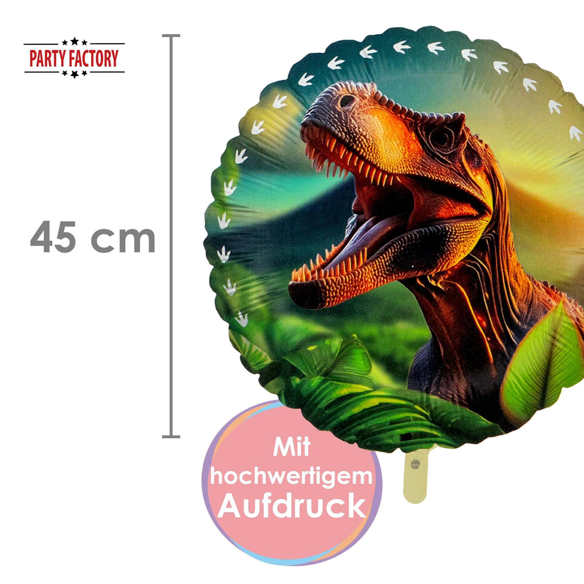 Folienballon Dino Realistisch Rund 45cm 4
