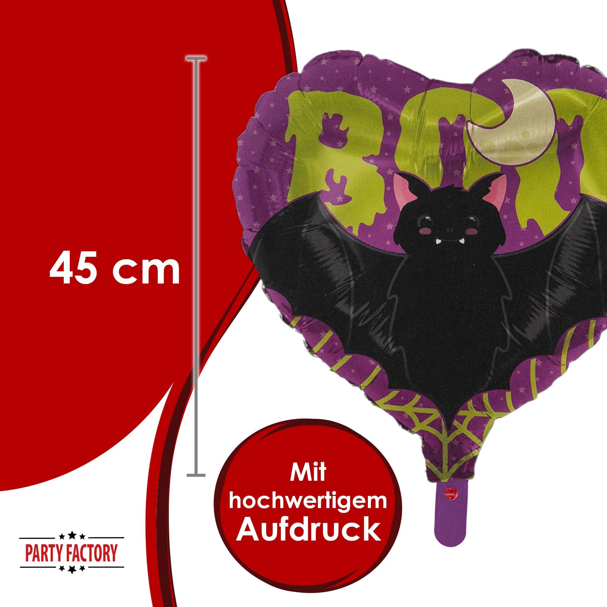 Folienballon Halloween Skelett Herz 45cm 4