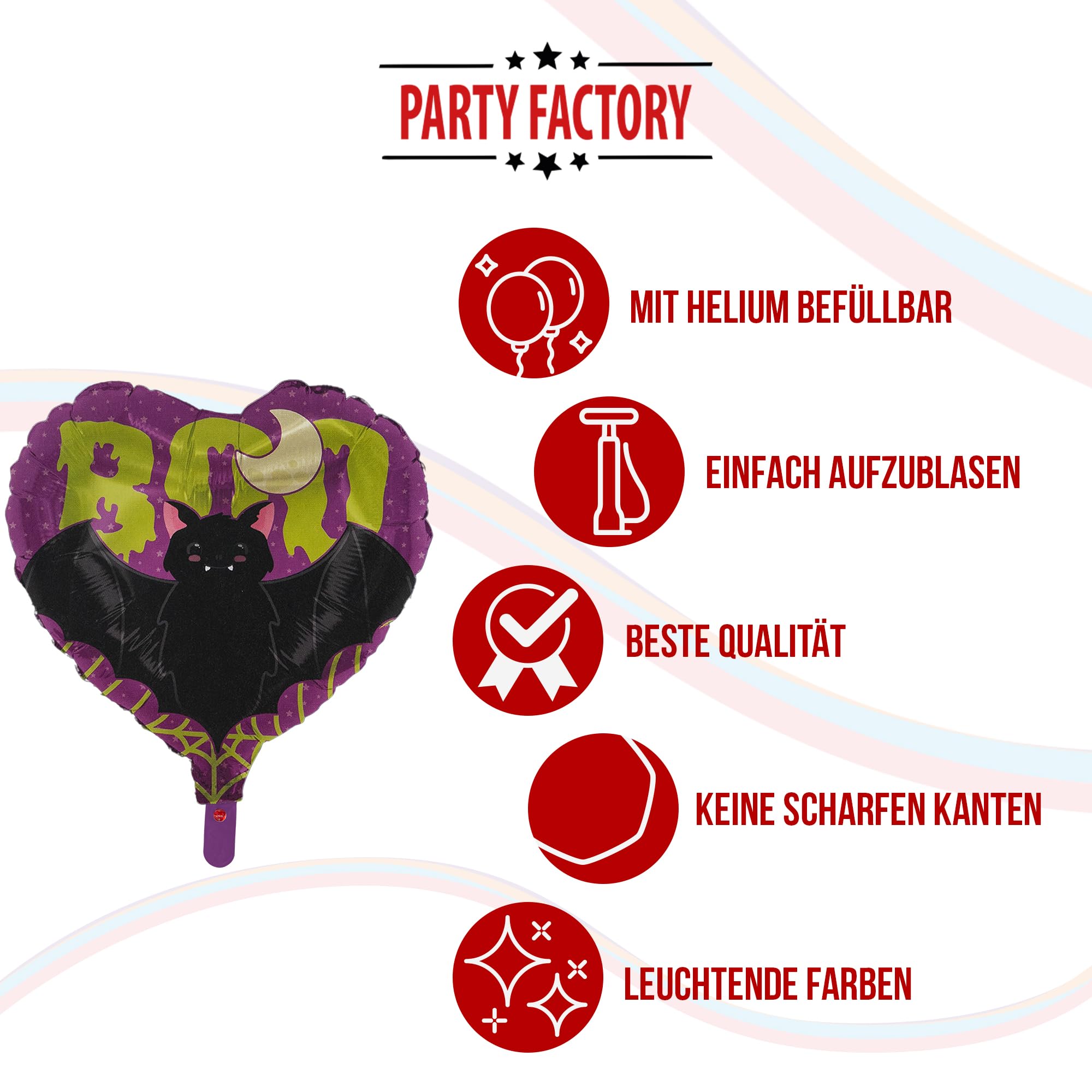 Folienballon Halloween Skelett Herz 45cm 5