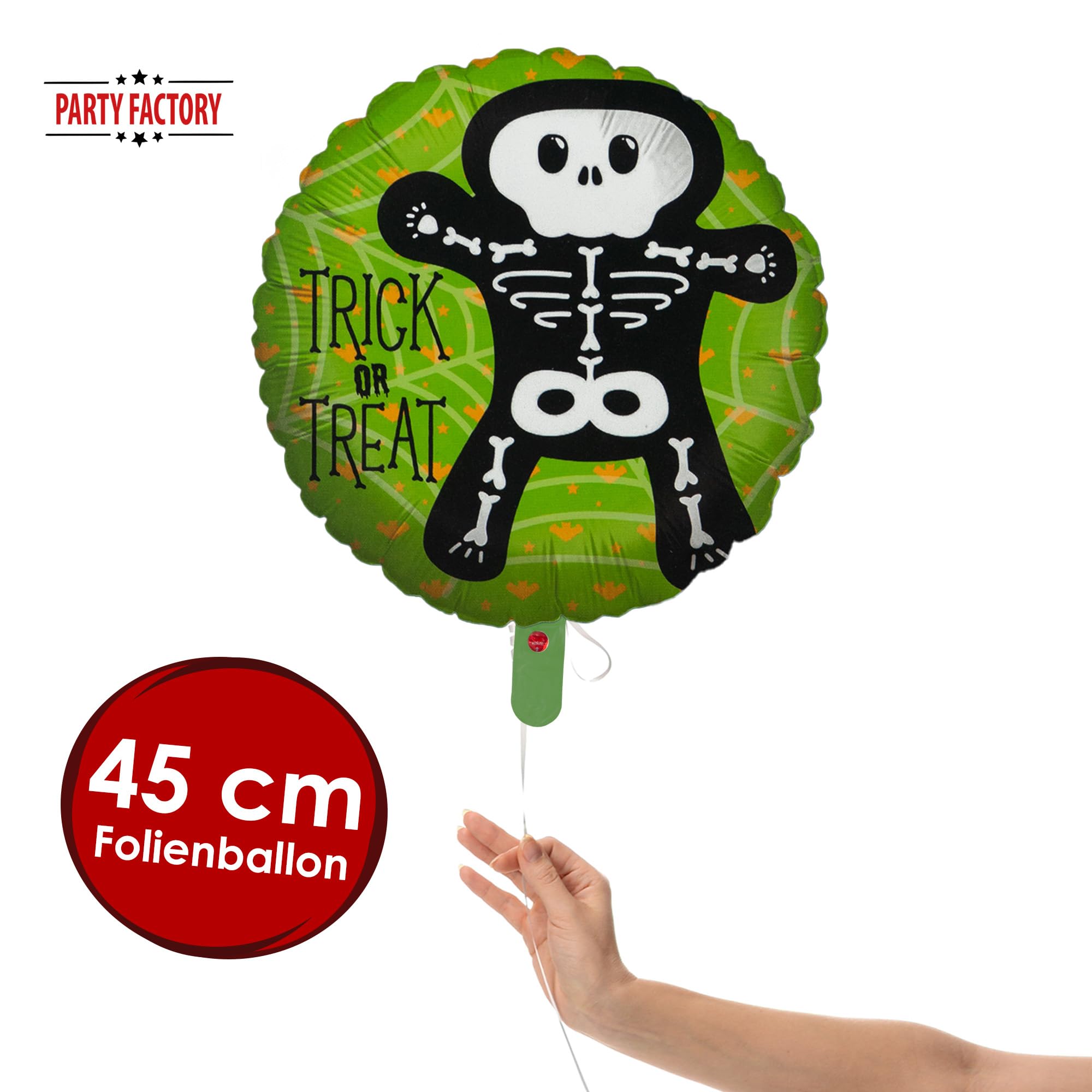 Folienballon Halloween Skelett Rund 45cm 2