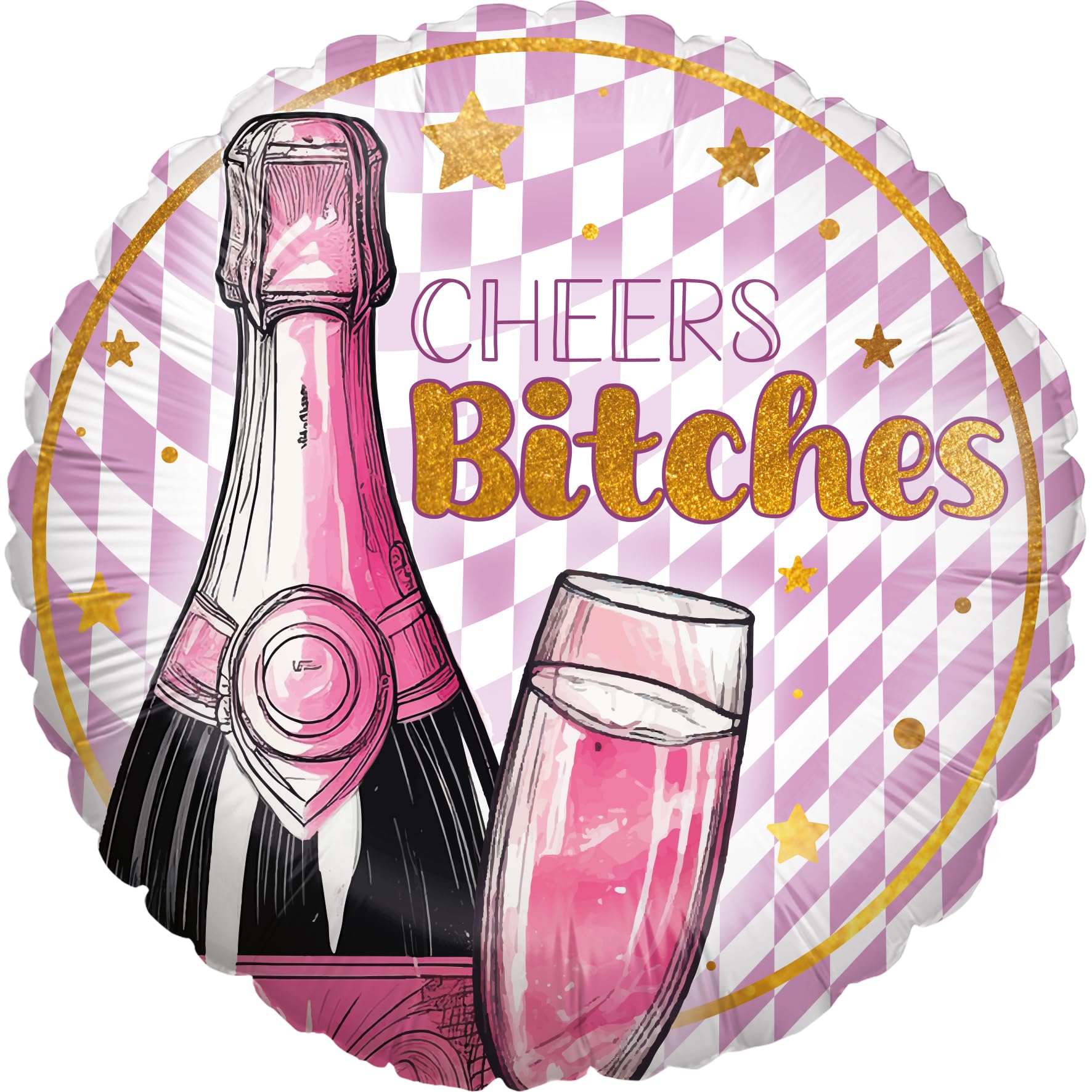 Folienballon Bachelorette Bling Bling Rund 45cm Motiv 1