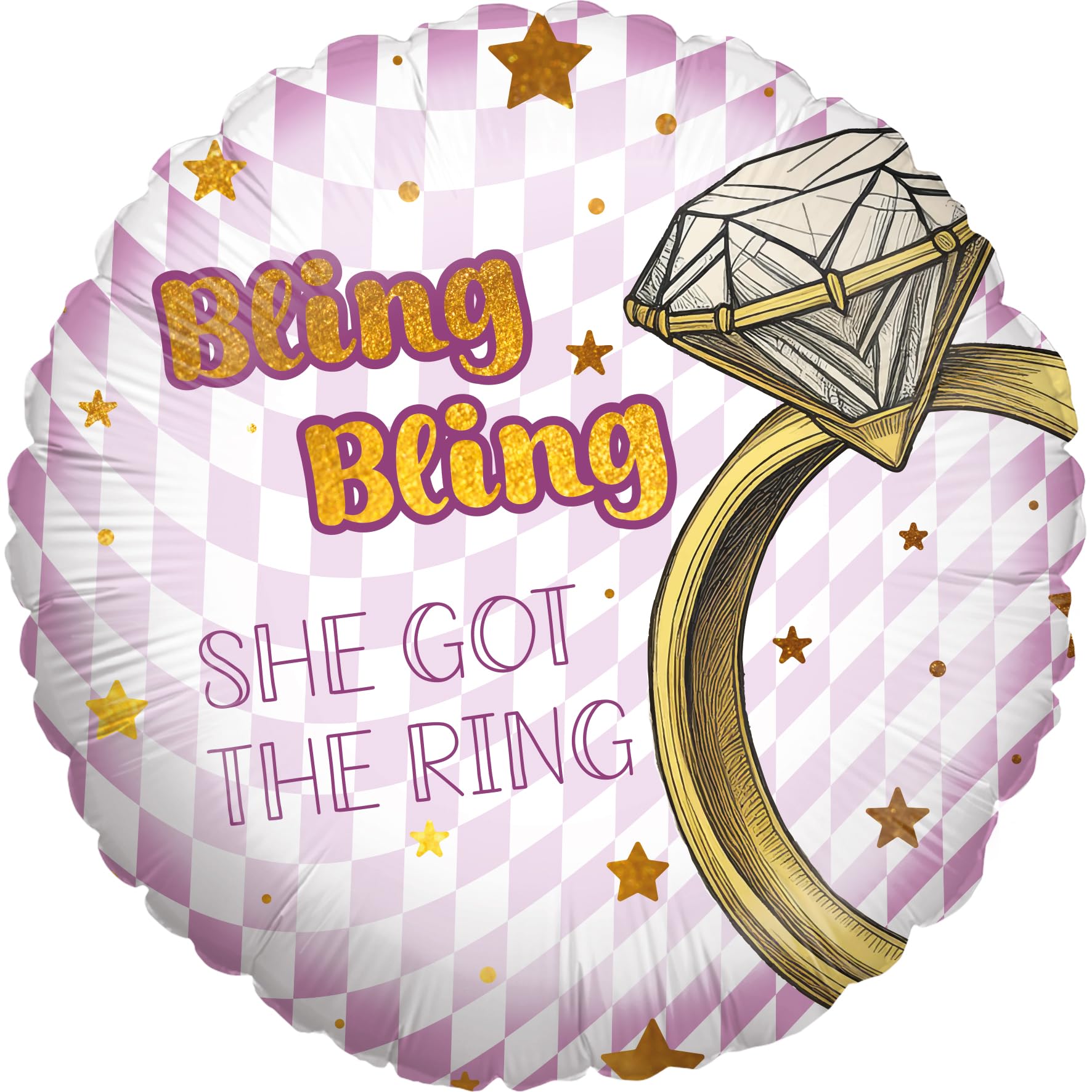 Folienballon Bachelorette Bling Bling Rund 45cm Motiv 2