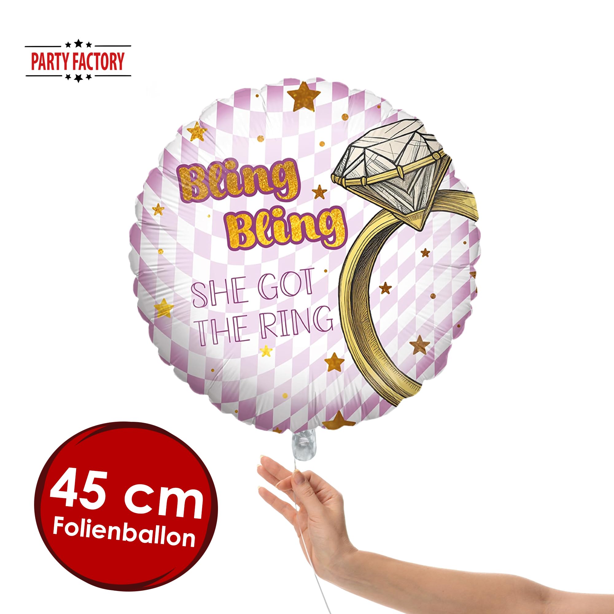 Folienballon Bachelorette Bling Bling Rund 45cm Motiv 2 2