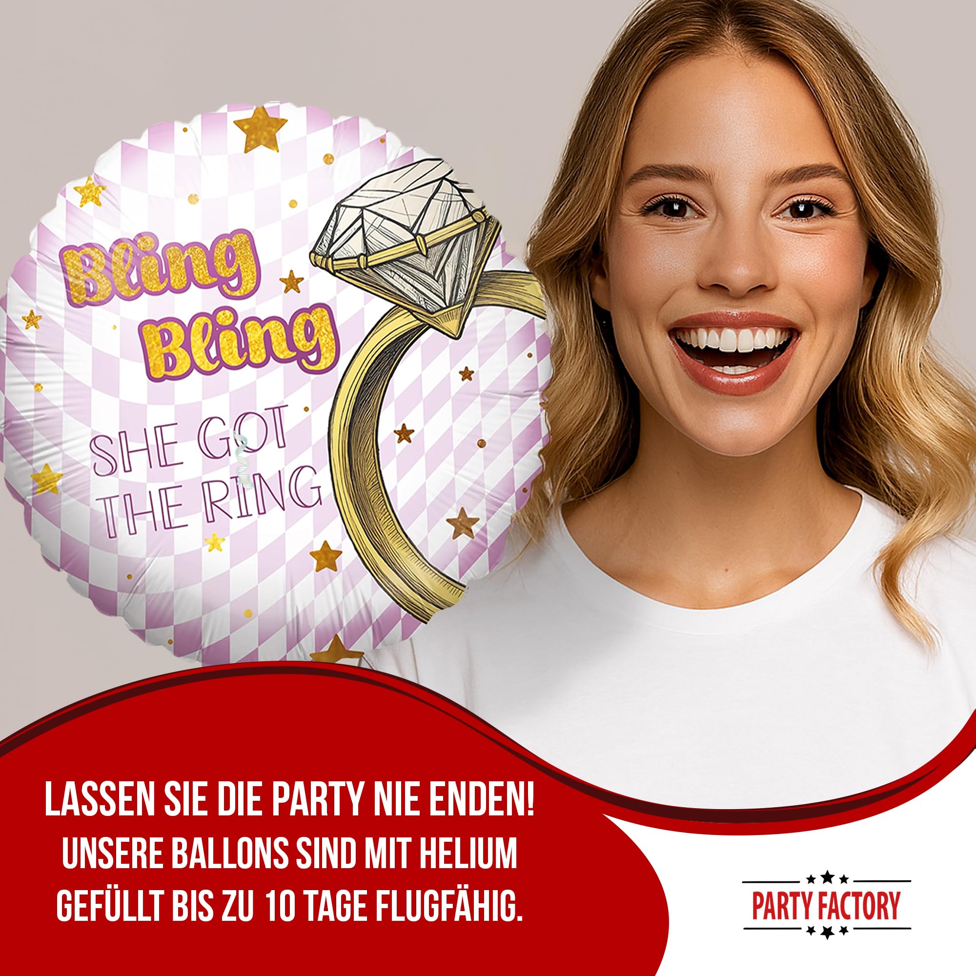 Folienballon Bachelorette Bling Bling Rund 45cm Motiv 2 3
