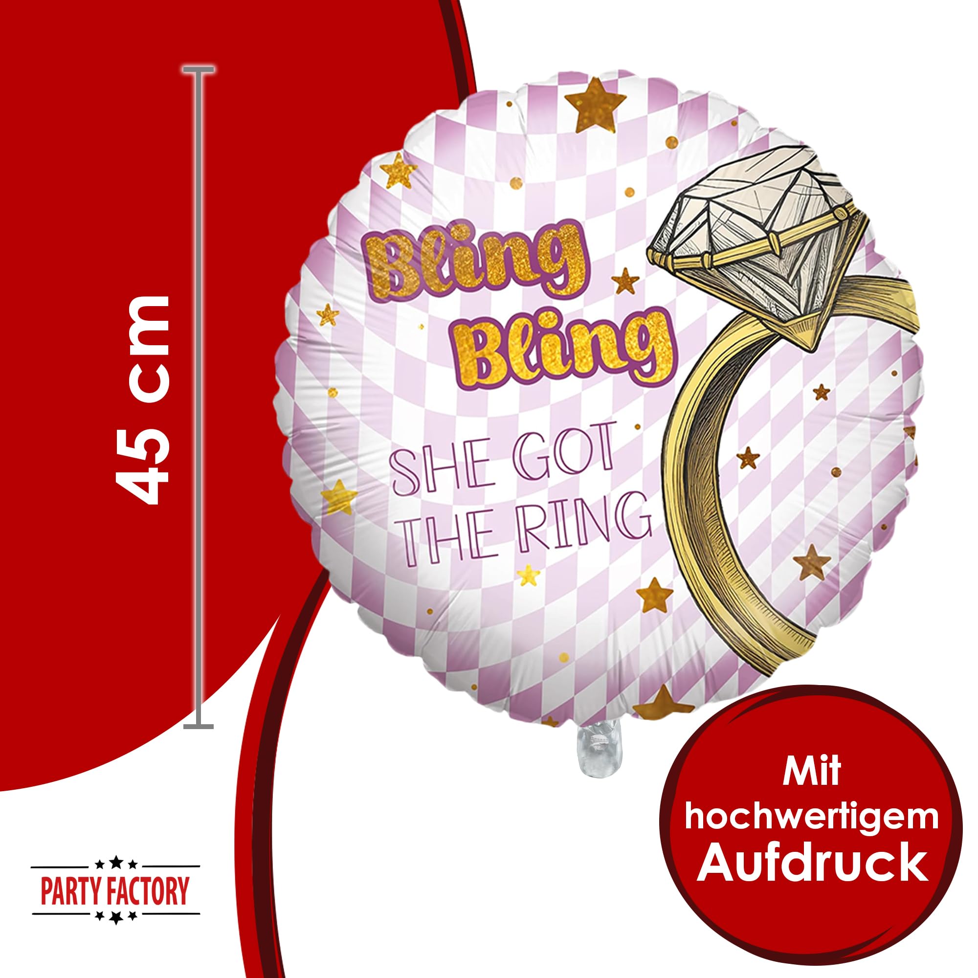 Folienballon Bachelorette Bling Bling Rund 45cm Motiv 2 4
