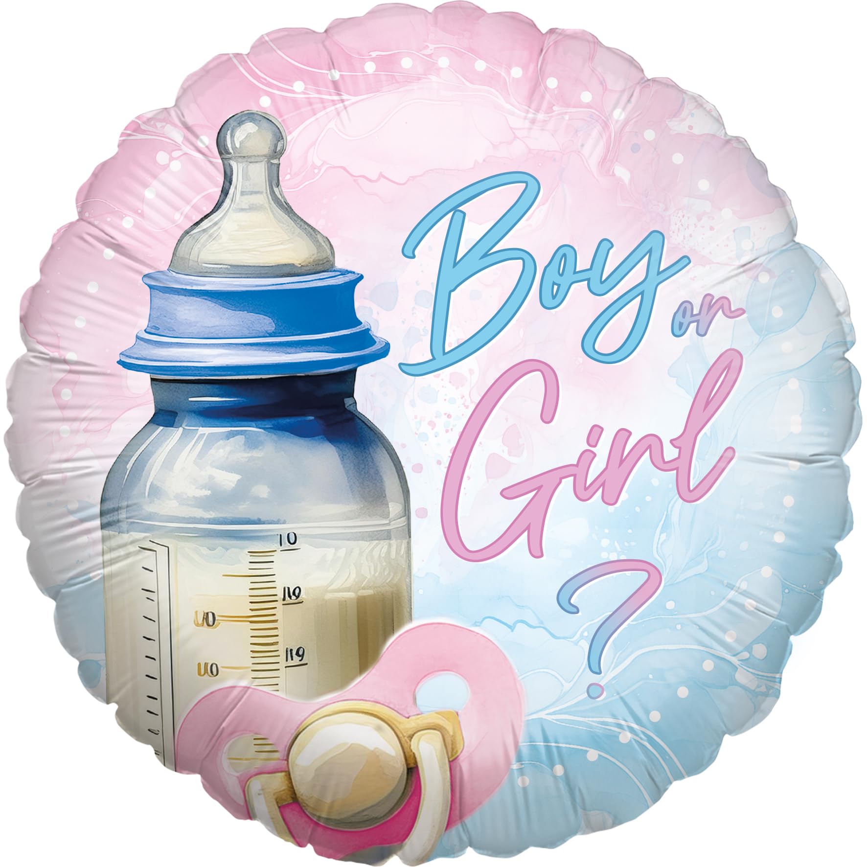 Folienballon Gender Reveal rosa blau rund 45cm