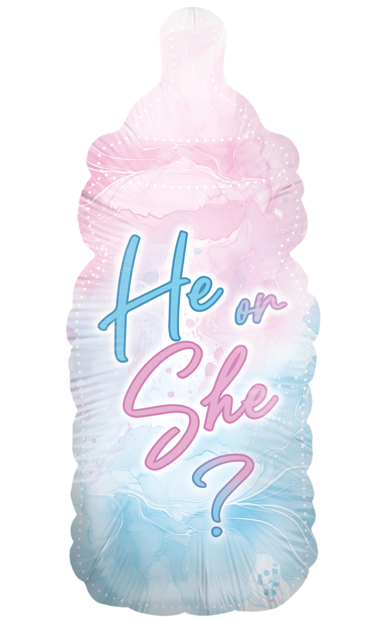 Folienballon Gender Reveal Rosa Blau Babyflasche 32 x 78 cm