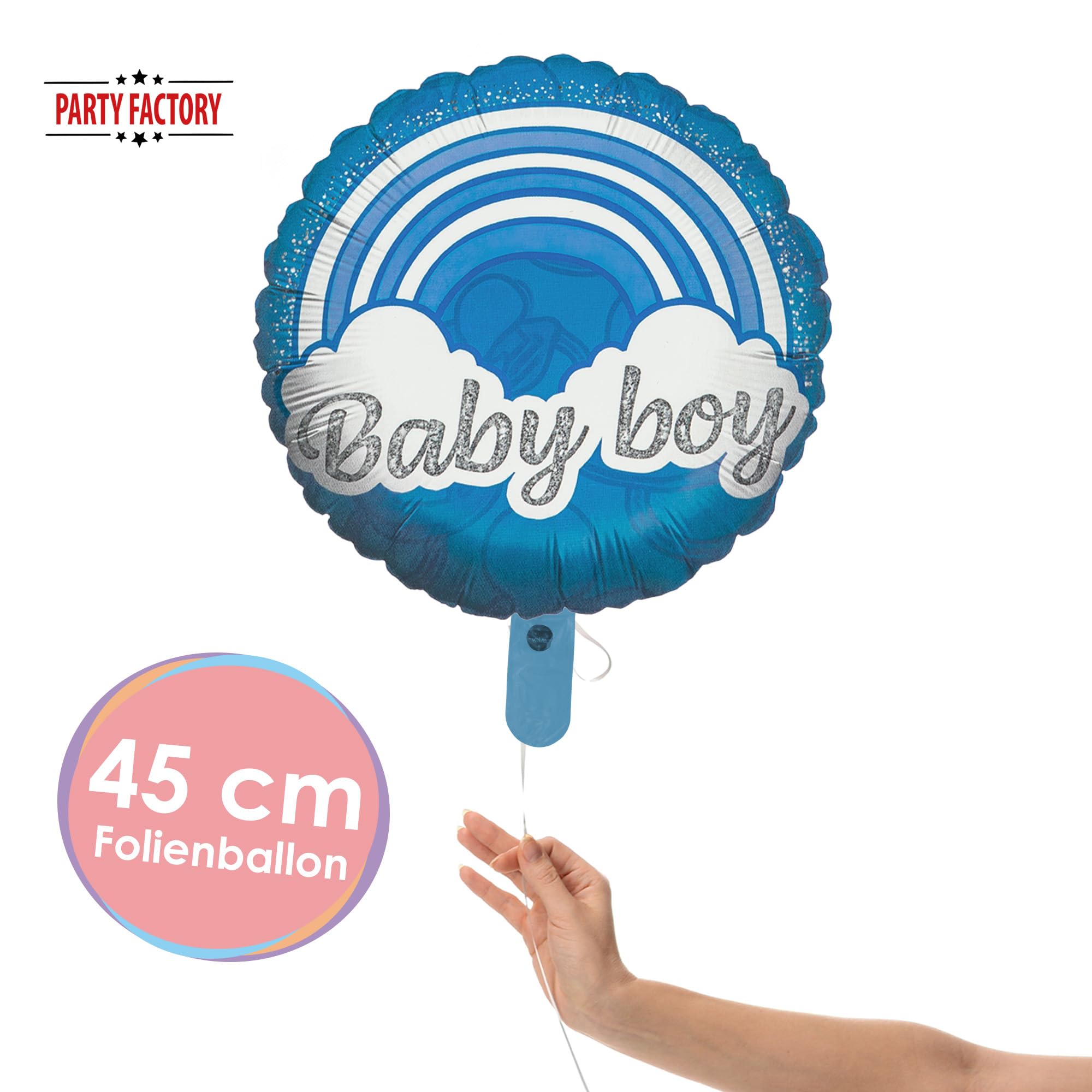Folienballon Gender Reveal Baby Boy rund 45cm 2