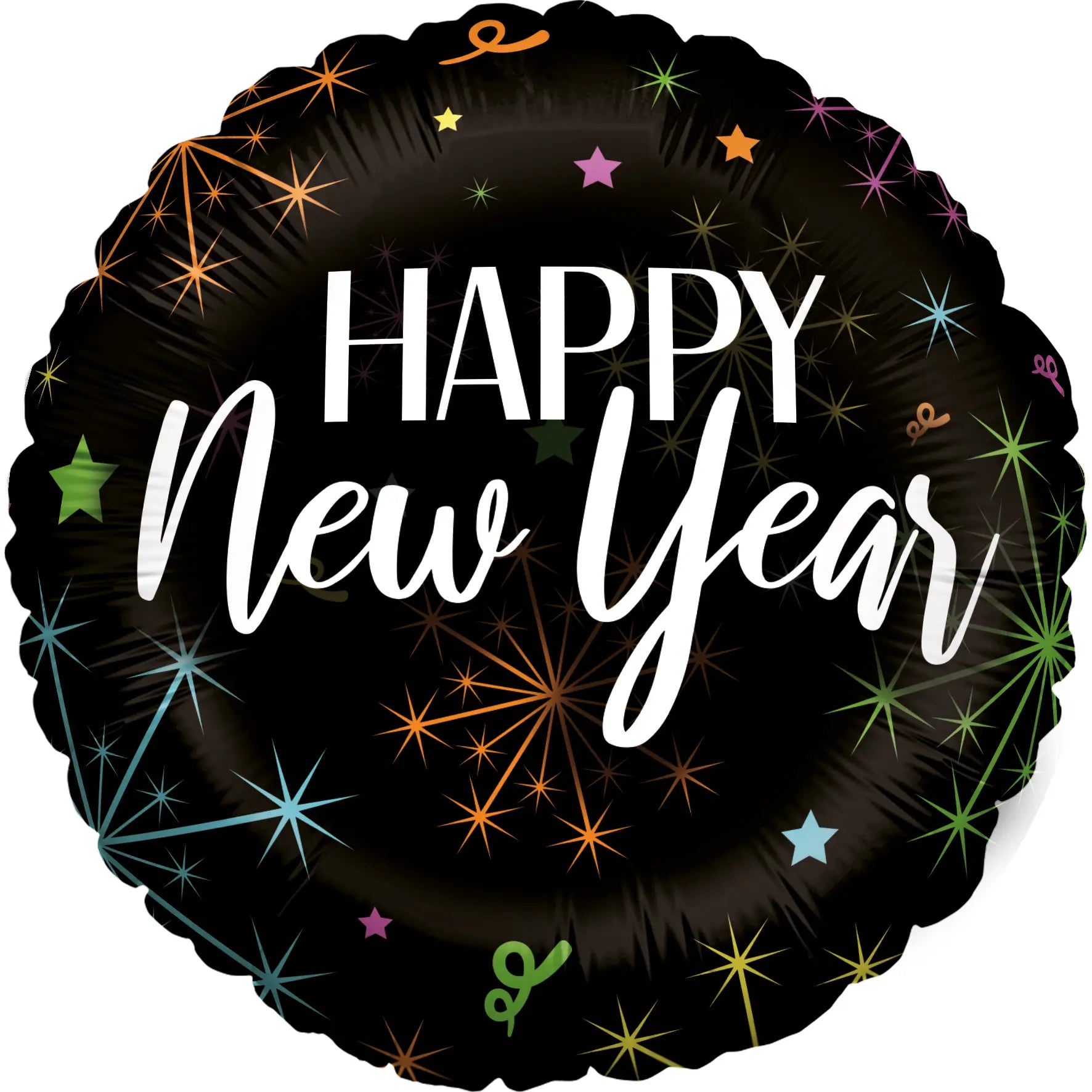 Folienballon Happy New Year Bunt Rund 45cm