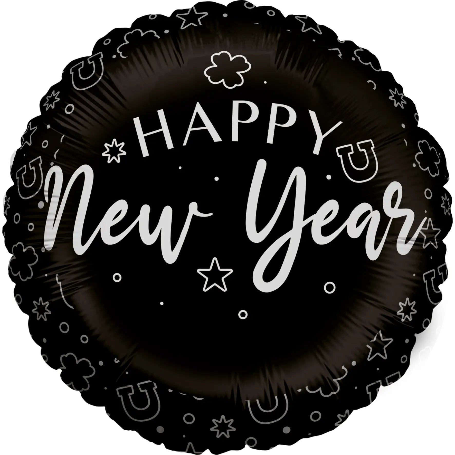 Folienballon Happy New Year Silber Rund 45cm