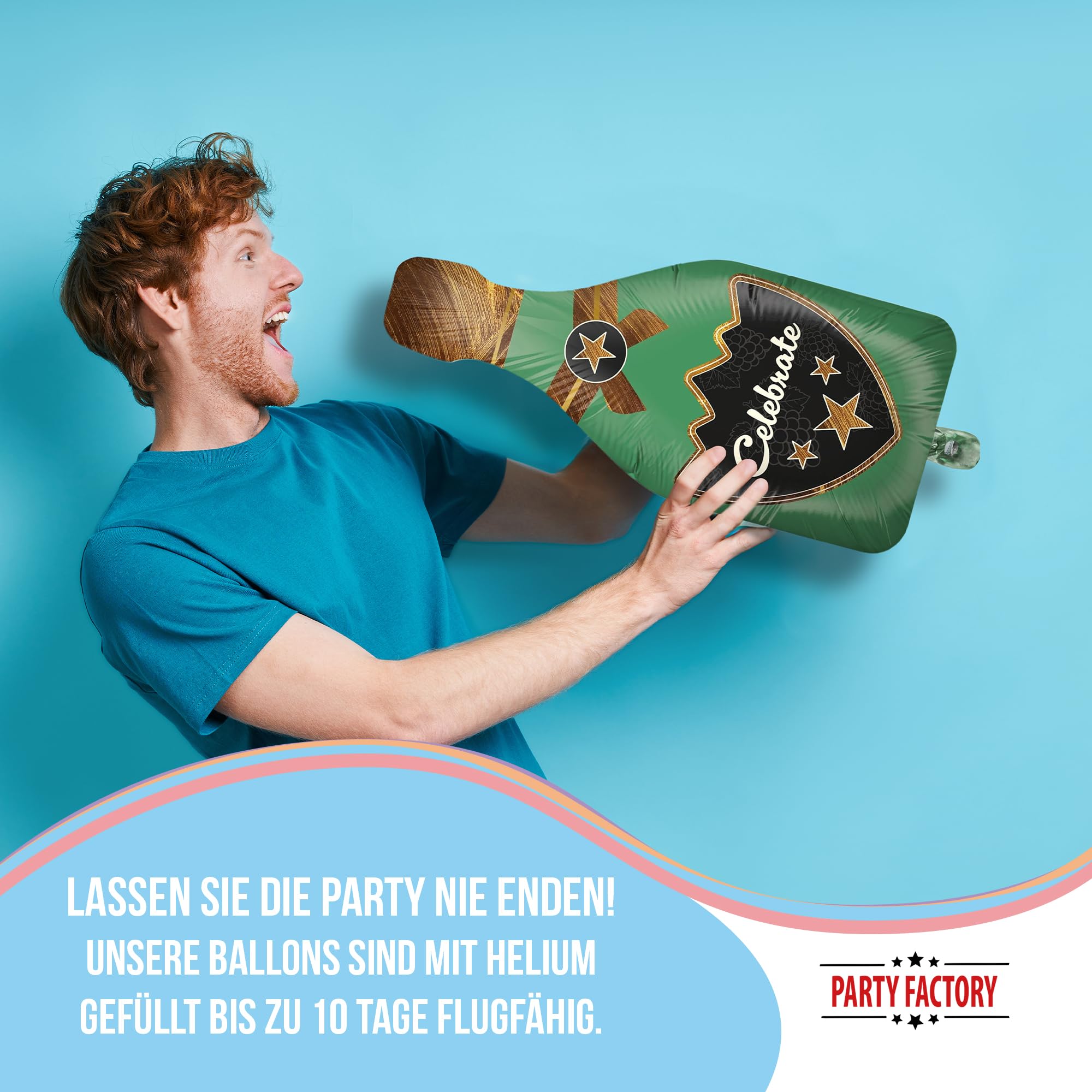 Folienballon Champagner Grün 47 x 97 cm 3