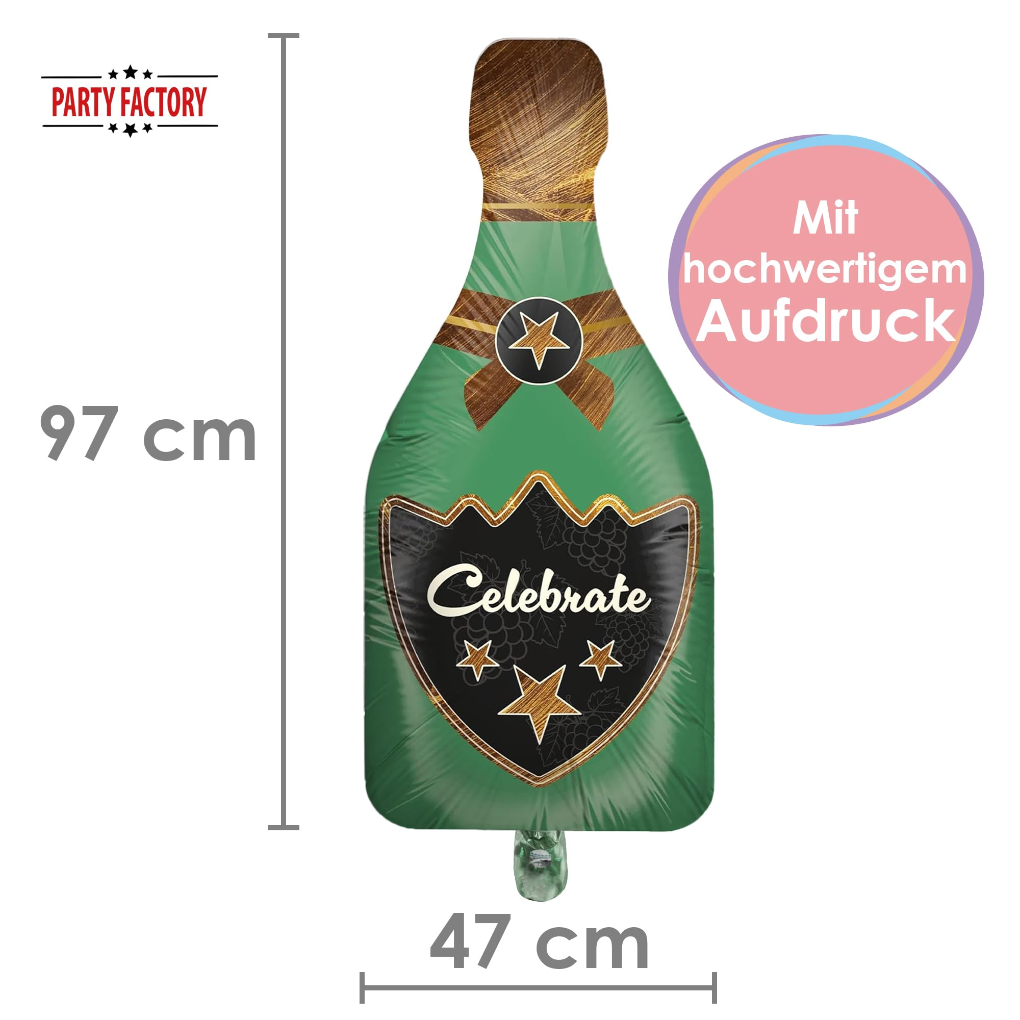 Folienballon Champagner Grün 47 x 97 cm 4