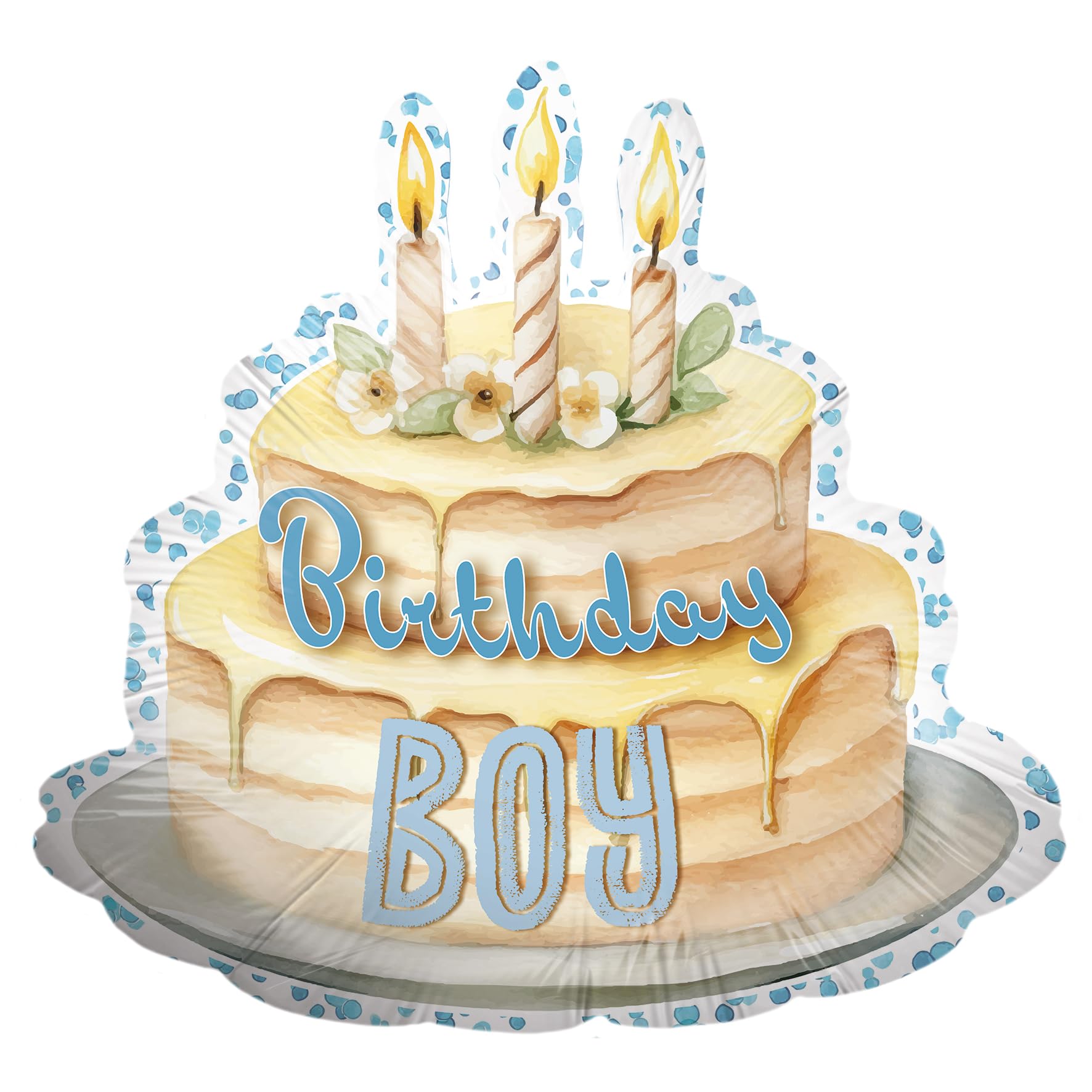 Folienballon Happy Birthday Torte Birthday Boy 70 x 65 cm