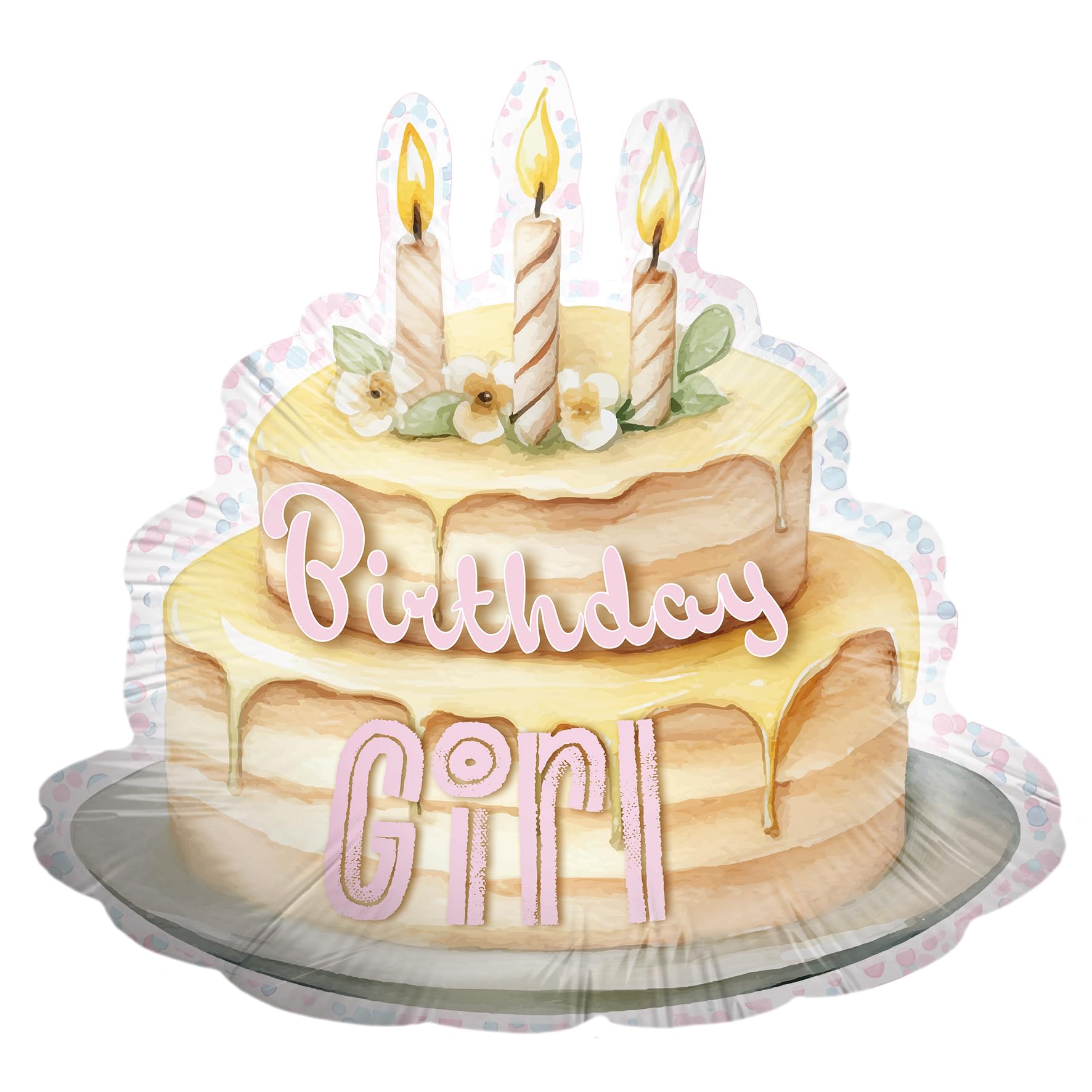 Folienballon Happy Birthday Torte Birthday Girl 70 x 65 cm