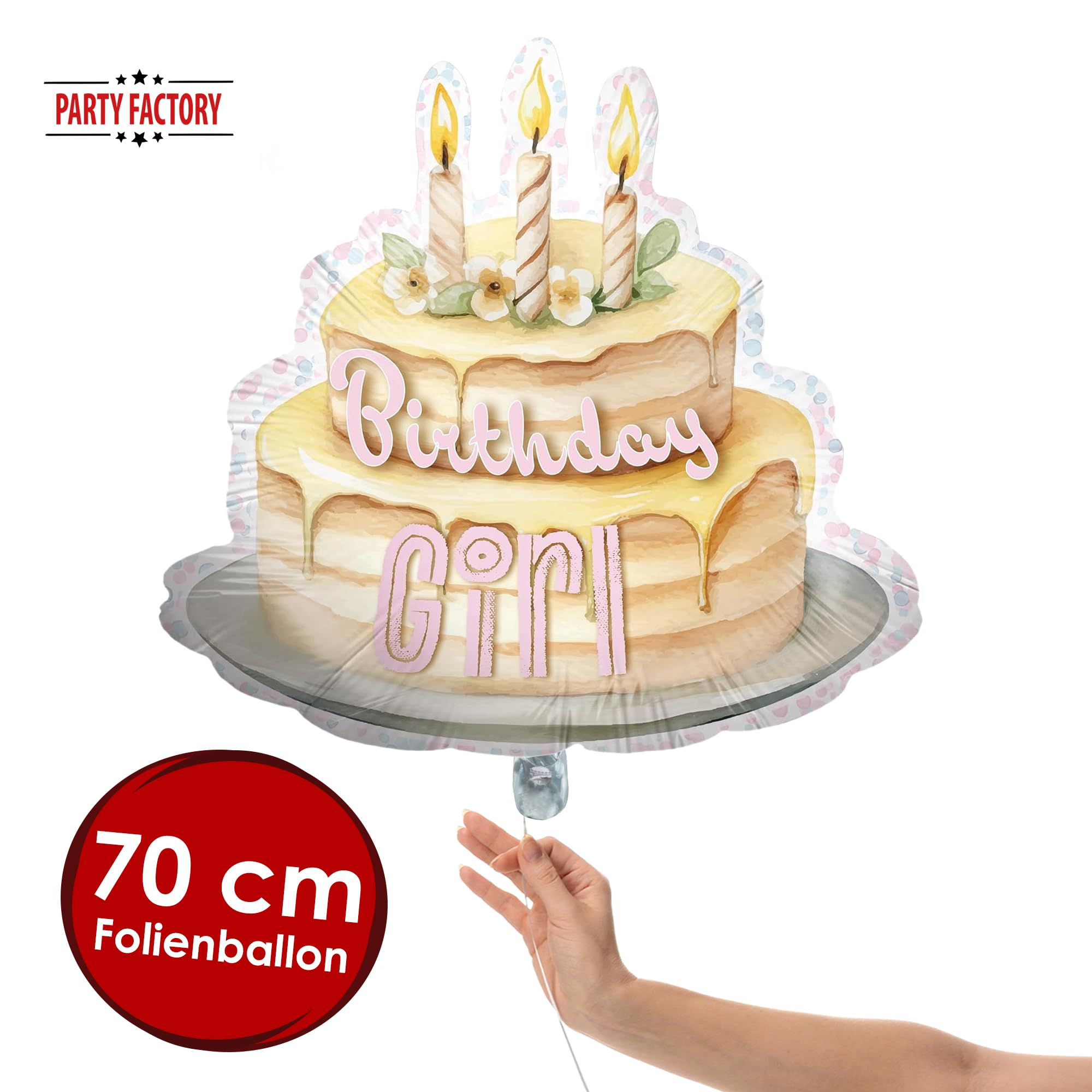 Folienballon Happy Birthday Torte Birthday Girl 70 x 65 cm 2