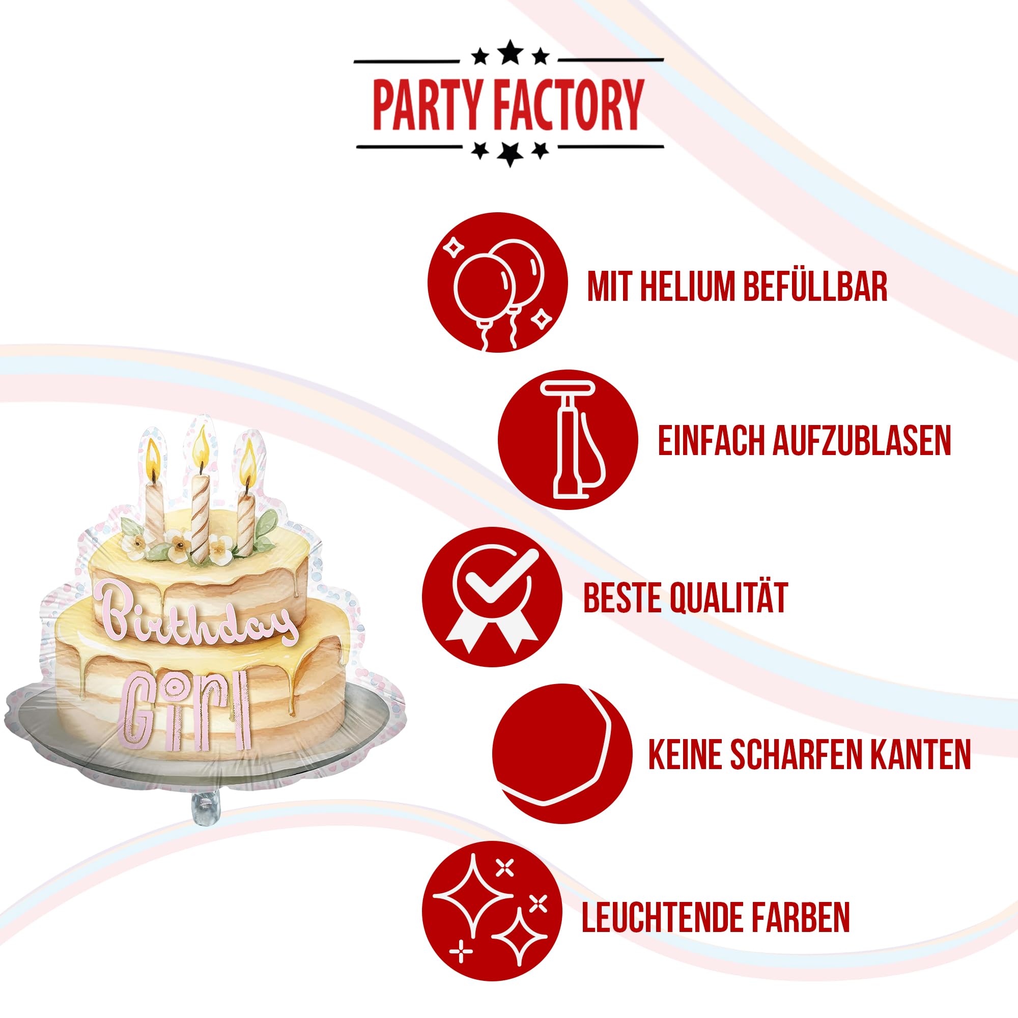 Folienballon Happy Birthday Torte Birthday Girl 70 x 65 cm 5
