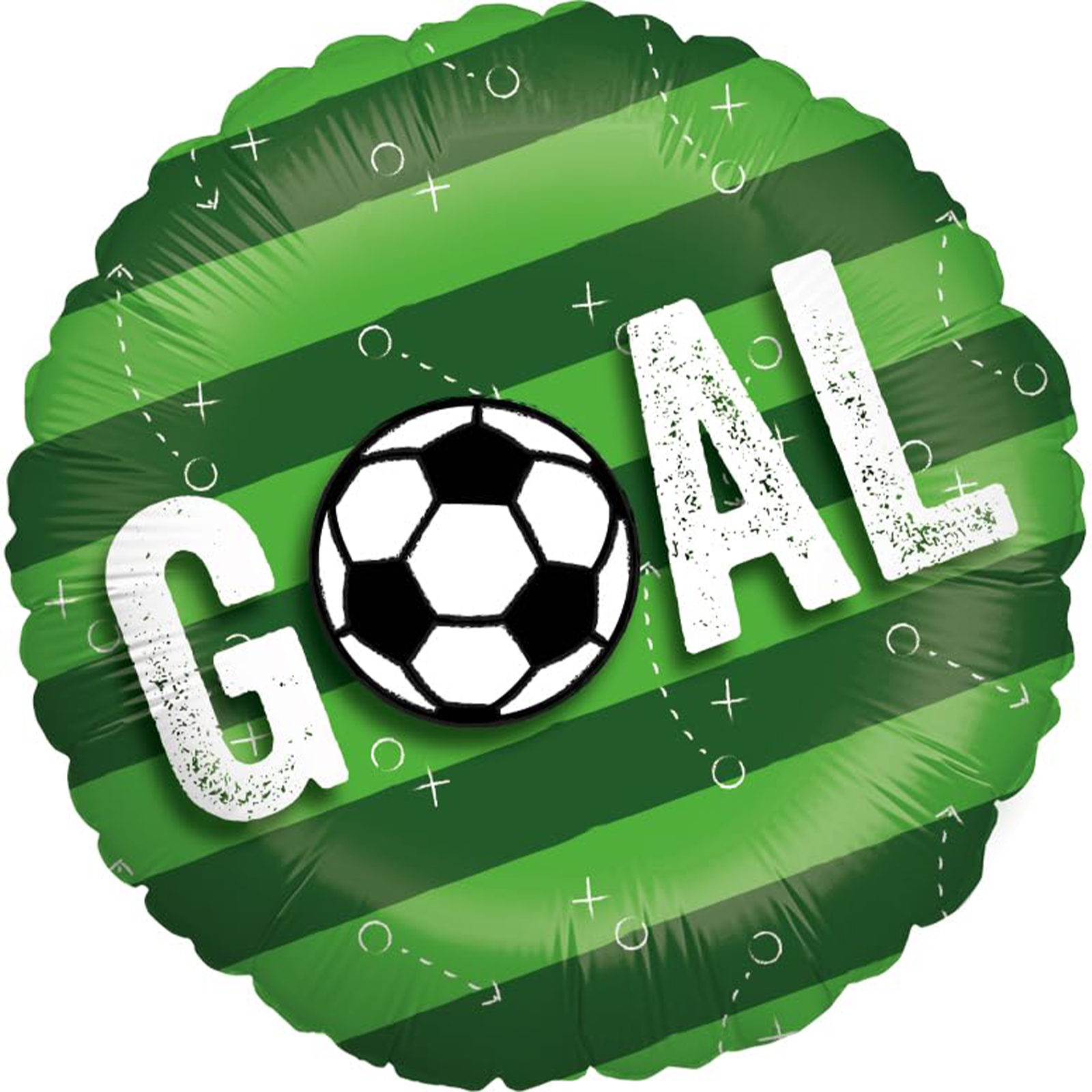 Folienballon Fußball Goal Rund 45cm Fußballfeld Motiv 1
