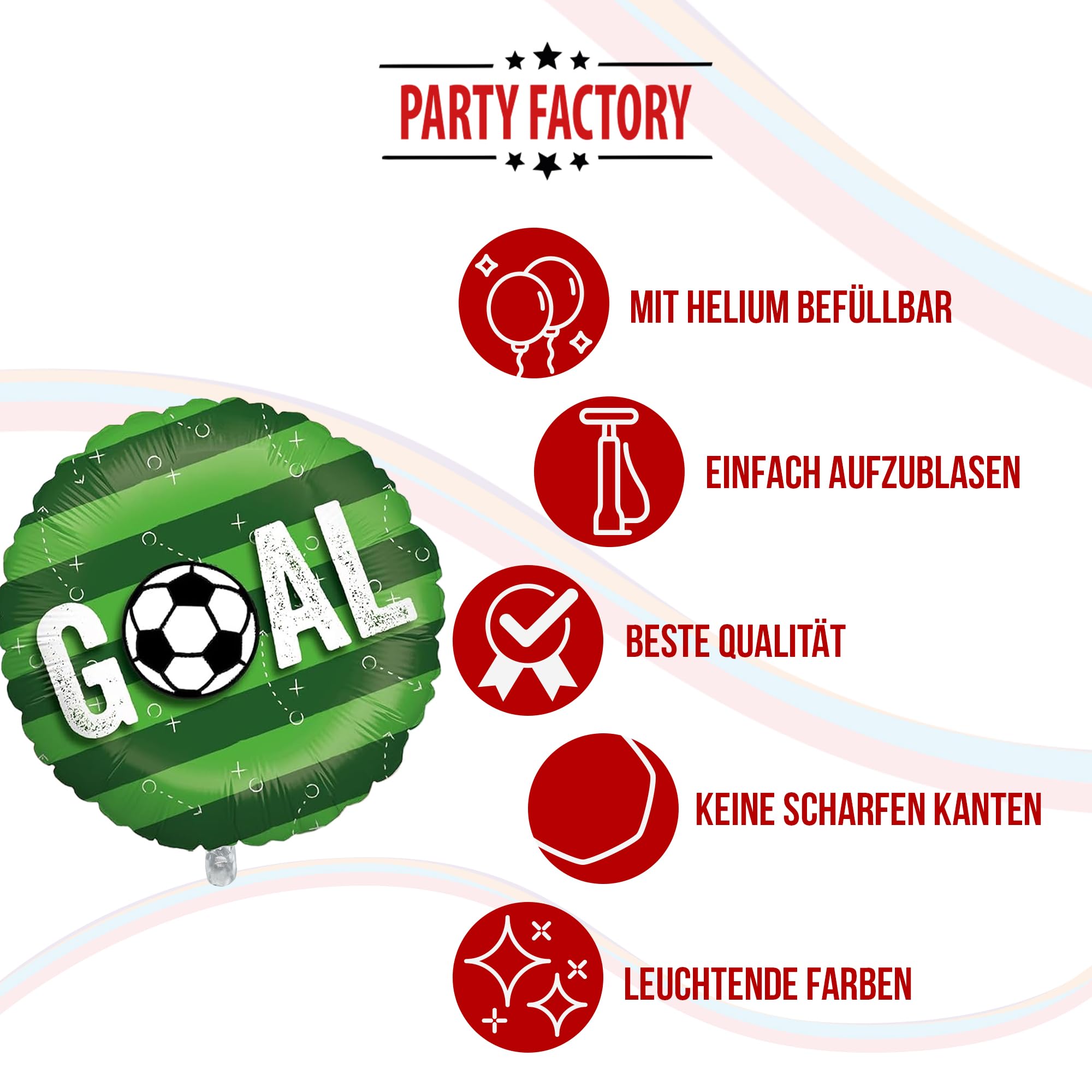 Folienballon Fußball Goal Rund 45cm Motiv 1 5