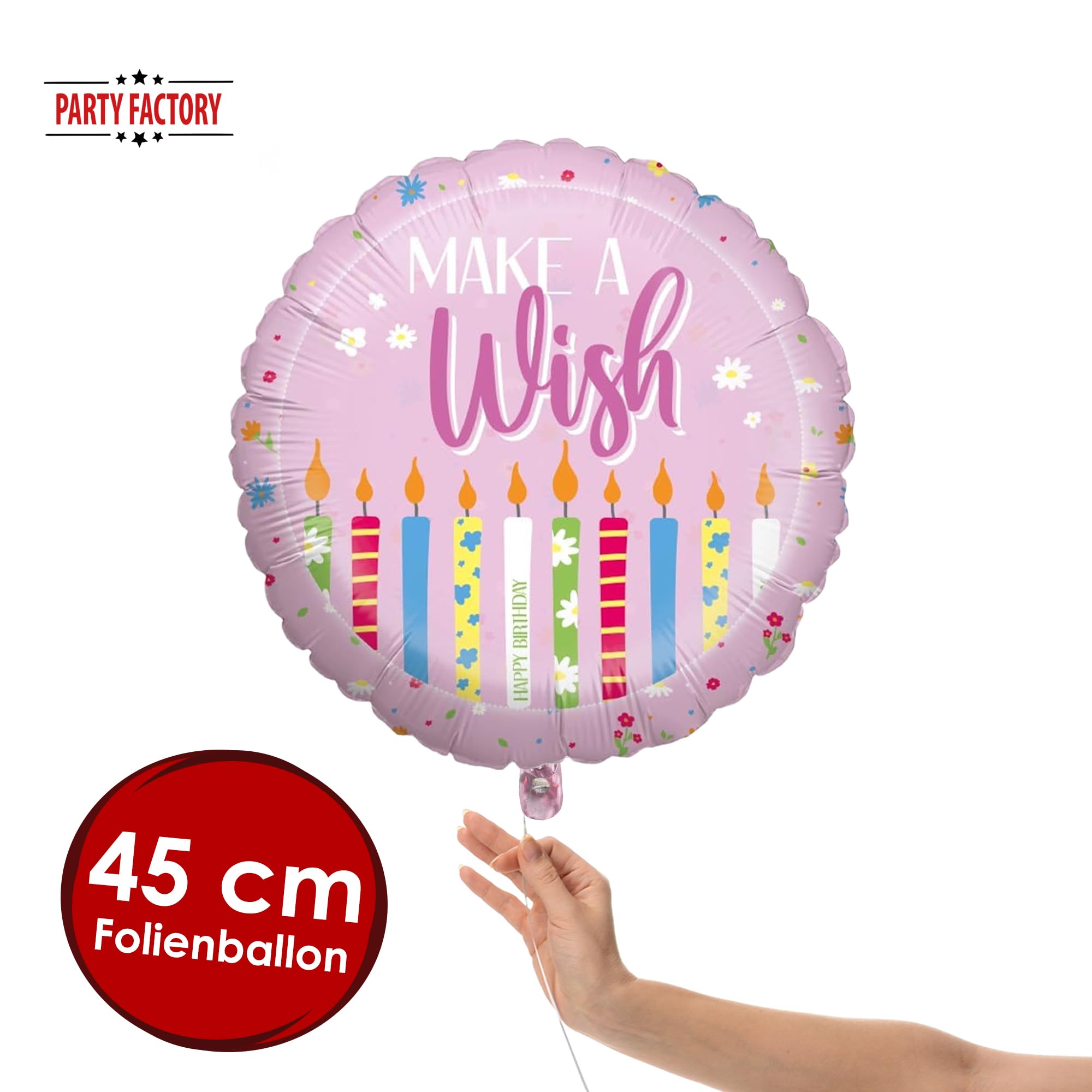 Folienballon Happy Birthday Rosa 45cm Motiv 2 2