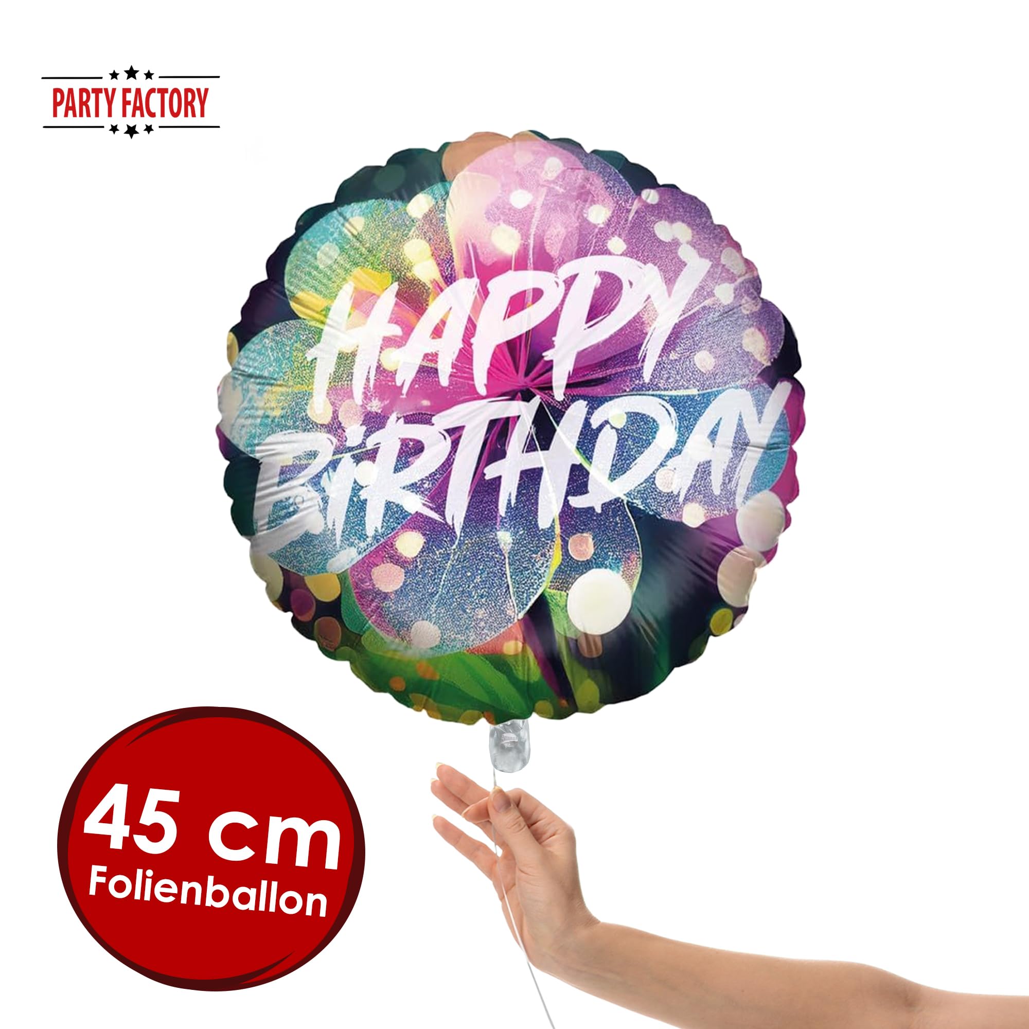 Folienballon Happy Birthday Blume 2 Rund 45cm 2
