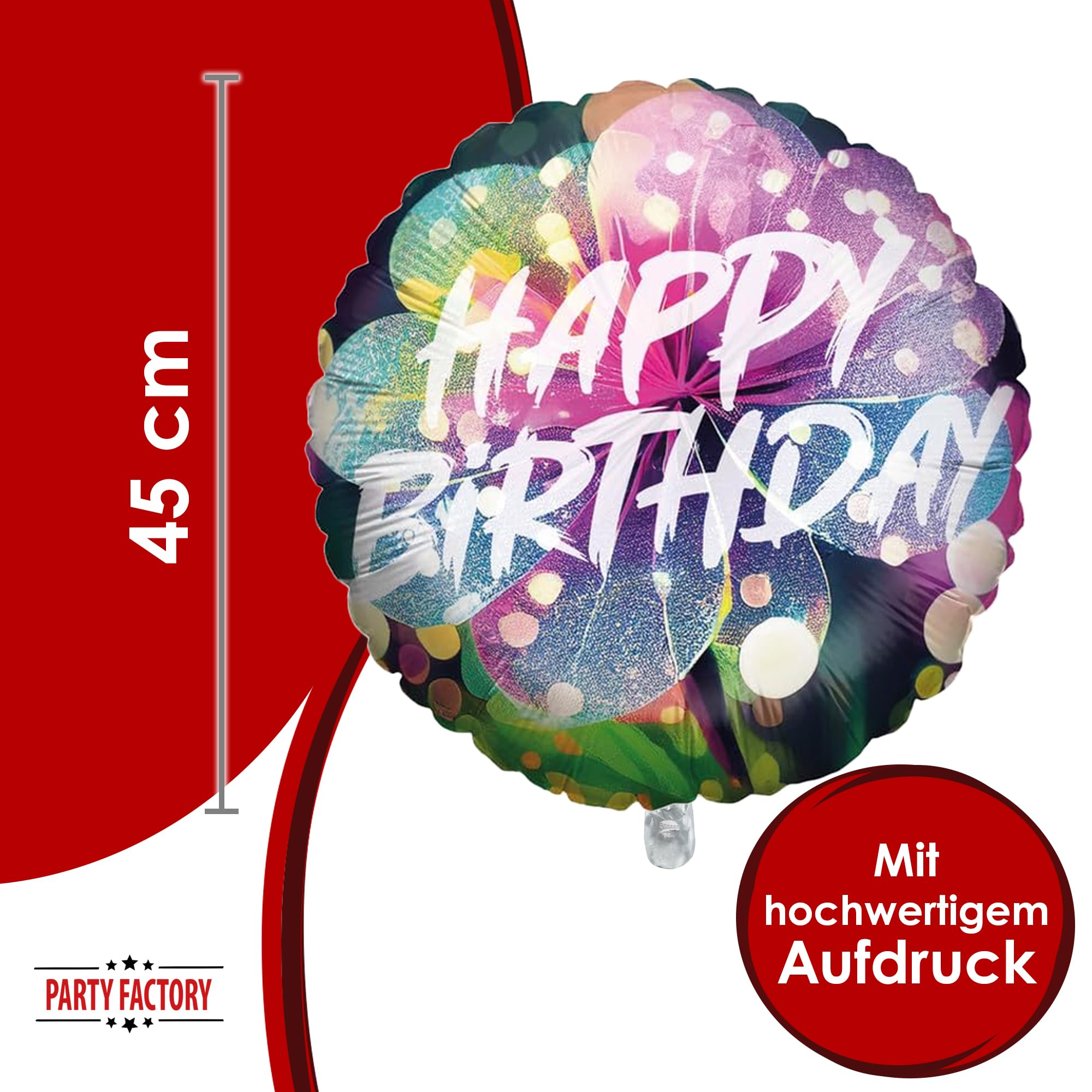 Folienballon Happy Birthday Blume 2 Rund 45cm 4