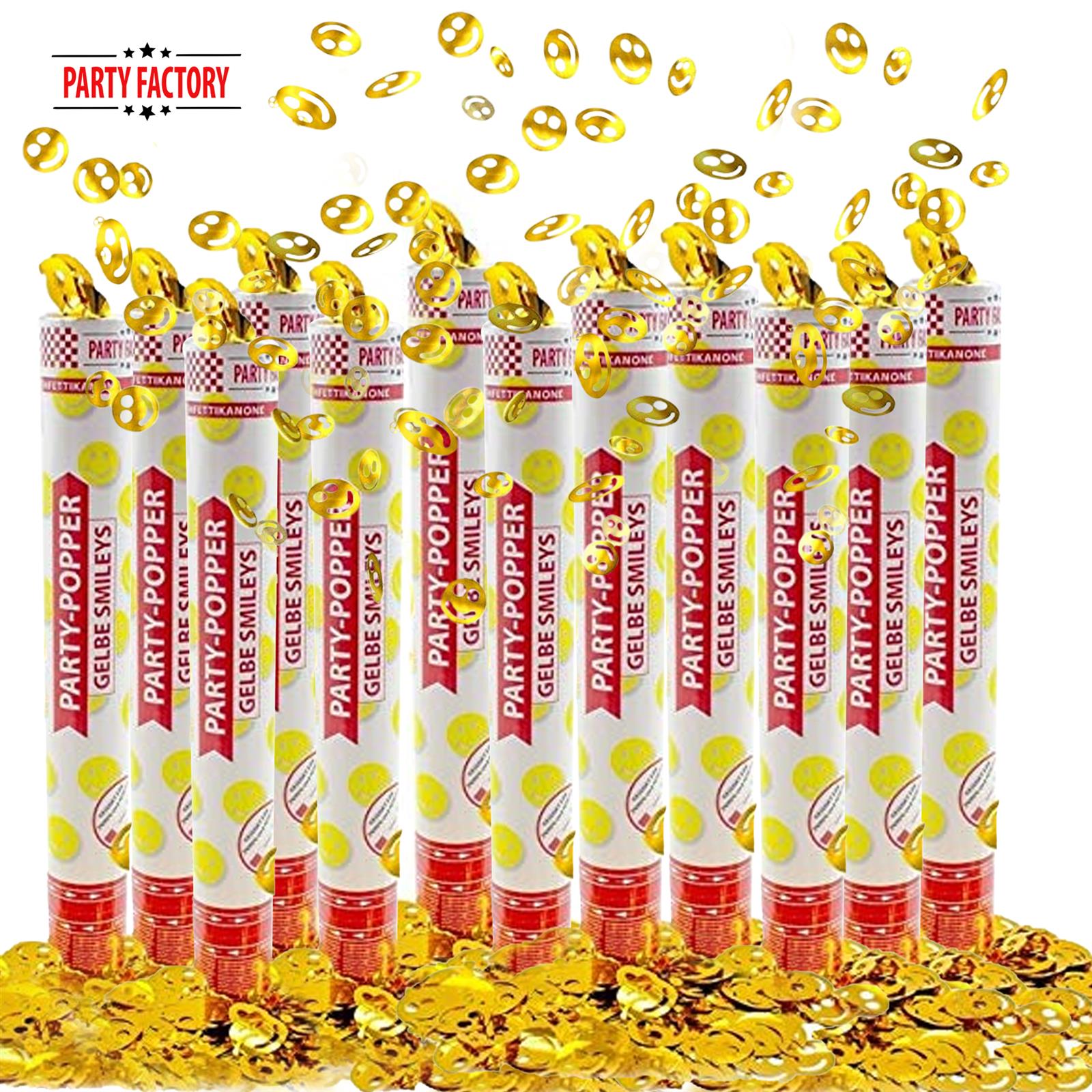 Party-Popper 40 cm Gelbe Smileys 2