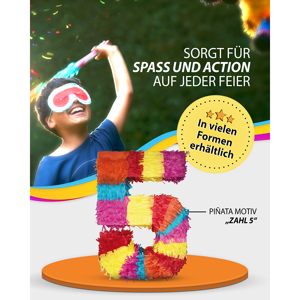 Piñata Zahl 5 3