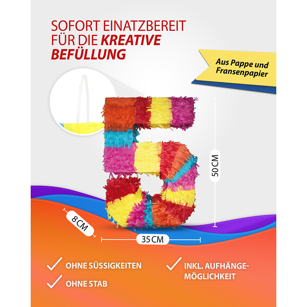 Piñata Zahl 5 4