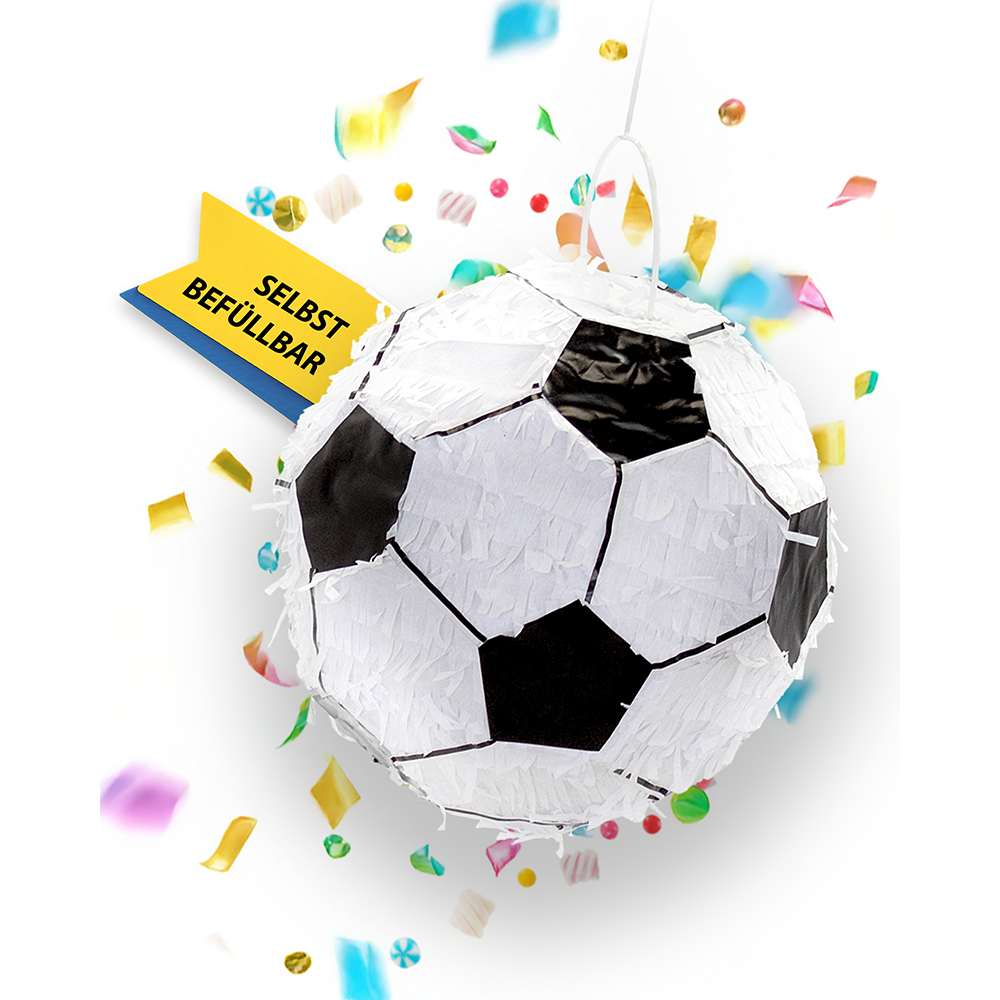 Pinata Fußball Ø 30 cm – Schlag-Pinata für Kindergeburtstag, Sport- & Mottoparty