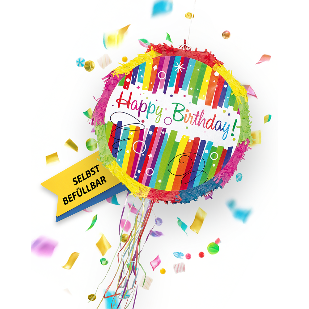 Pinata Happy Birthday Bunt Kinder Geburtstag Schlag-Pinata 2