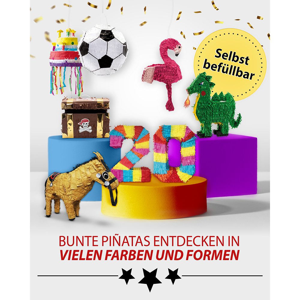 Pinata Herz rot Kinder Geburtstag Schlag-Pinata Liebe Geschenkidee 5