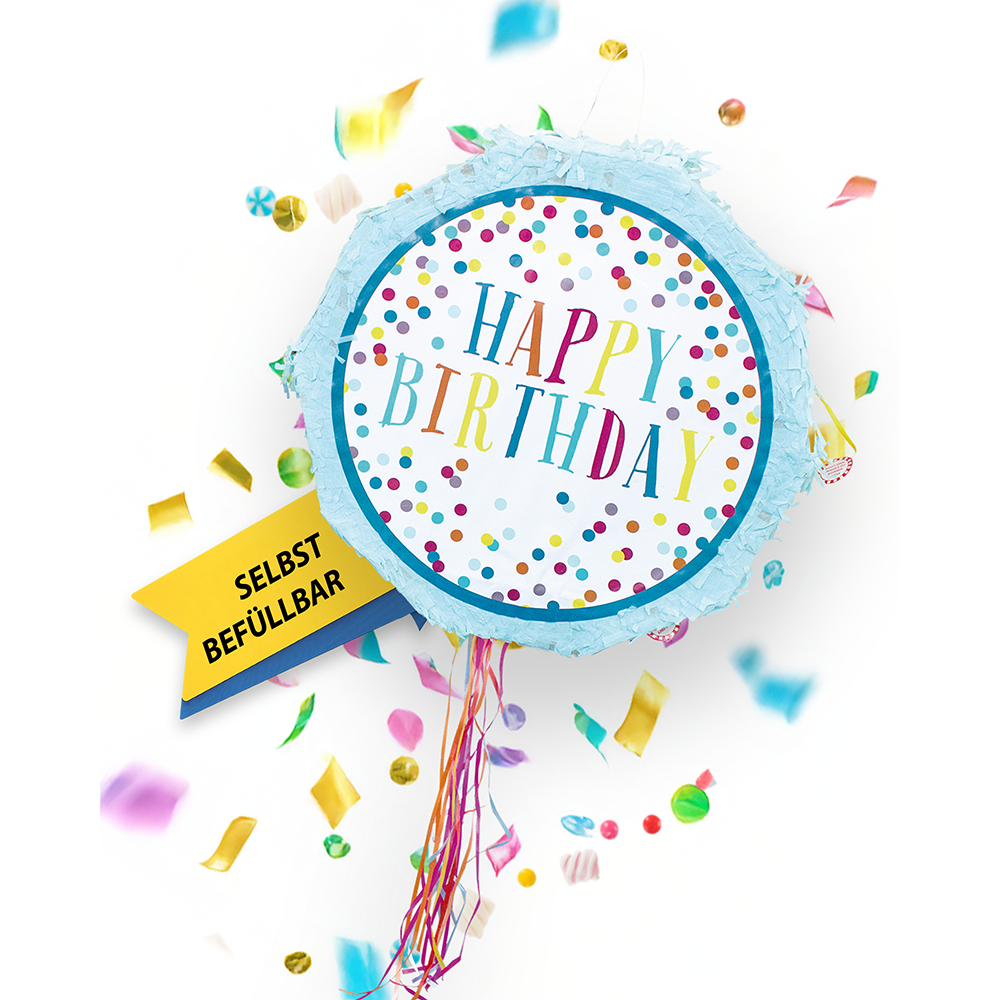 Pinata Blaue Happy Birthday
