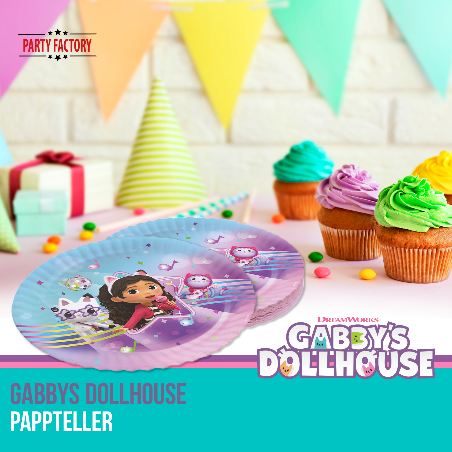 Gabby’s Dollhouse Pappteller 8 Stück – Party Teller für Kindergeburtstag 3