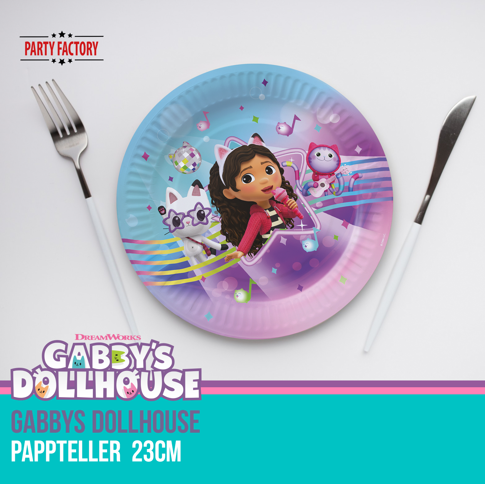Gabby’s Dollhouse Pappteller 8 Stück – Party Teller für Kindergeburtstag 4