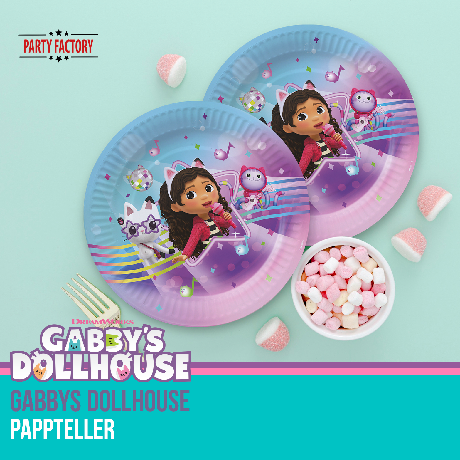 Gabby’s Dollhouse Pappteller 8 Stück – Party Teller für Kindergeburtstag 5