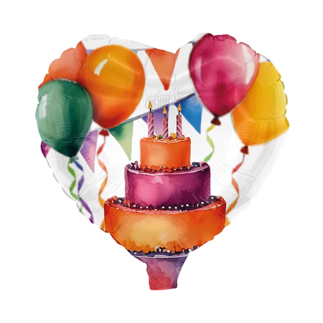 Folienballon Happy Birthday Watercolor Herz 45cm