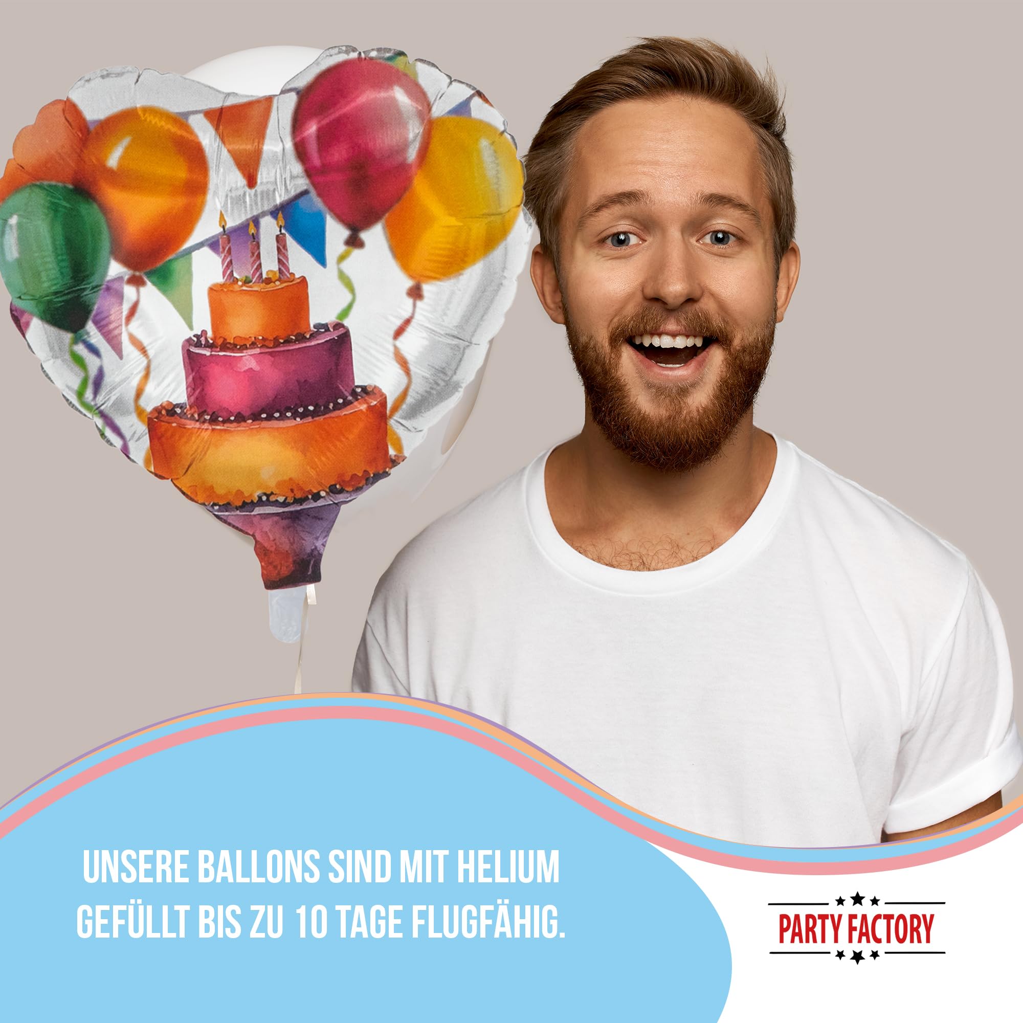 Folienballon Happy Birthday Watercolor Herz 45cm 3