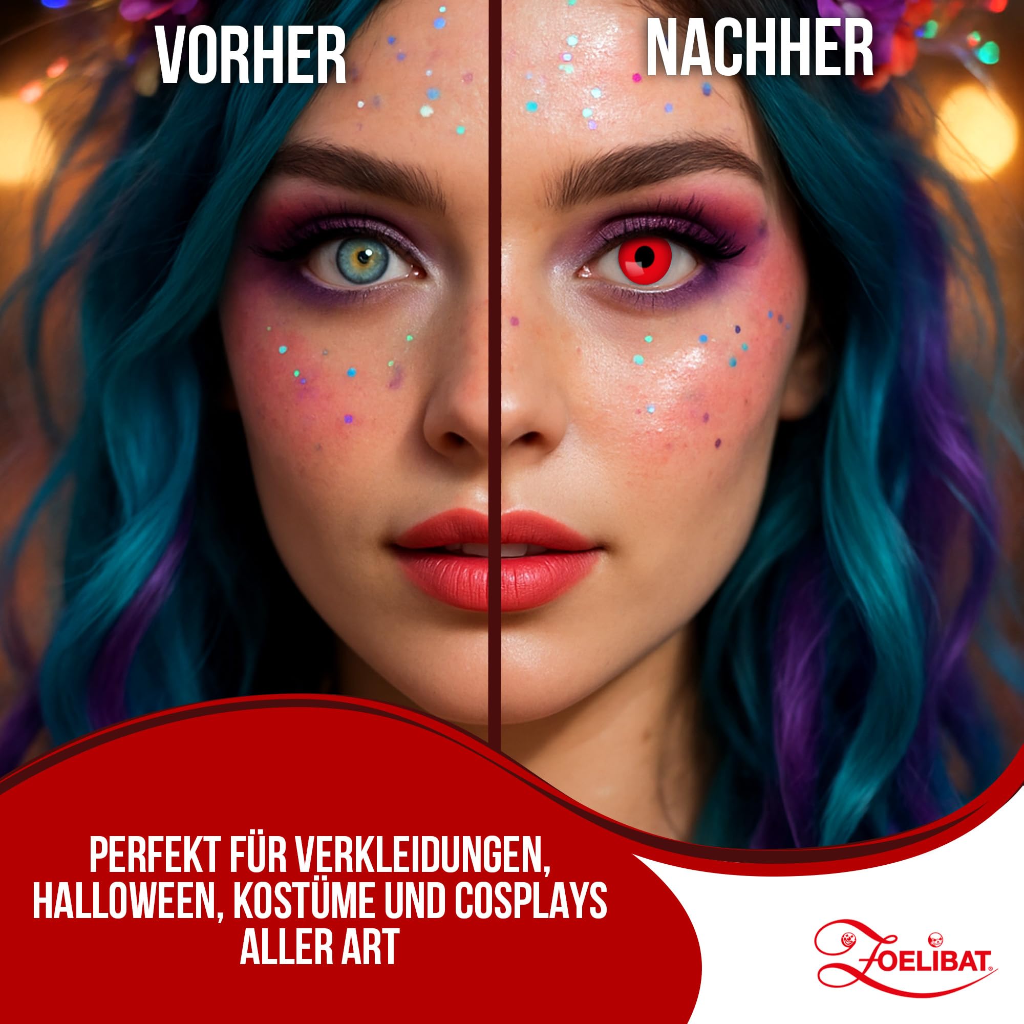 Zoelibat Eyecatcher Wochen-Kontaktlinsen Red Devil 4