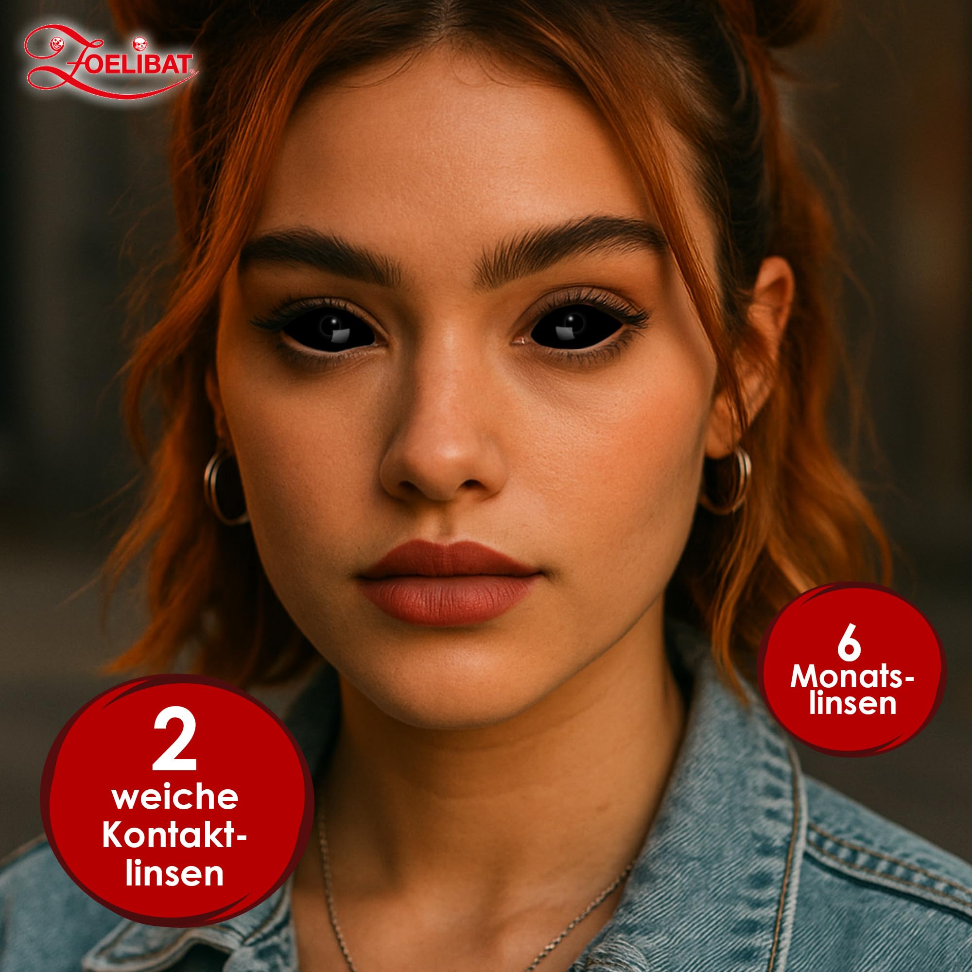 Zoelibat Eyecatcher Sclera 6 Monats-Kontaktlinsen Black Eye 2