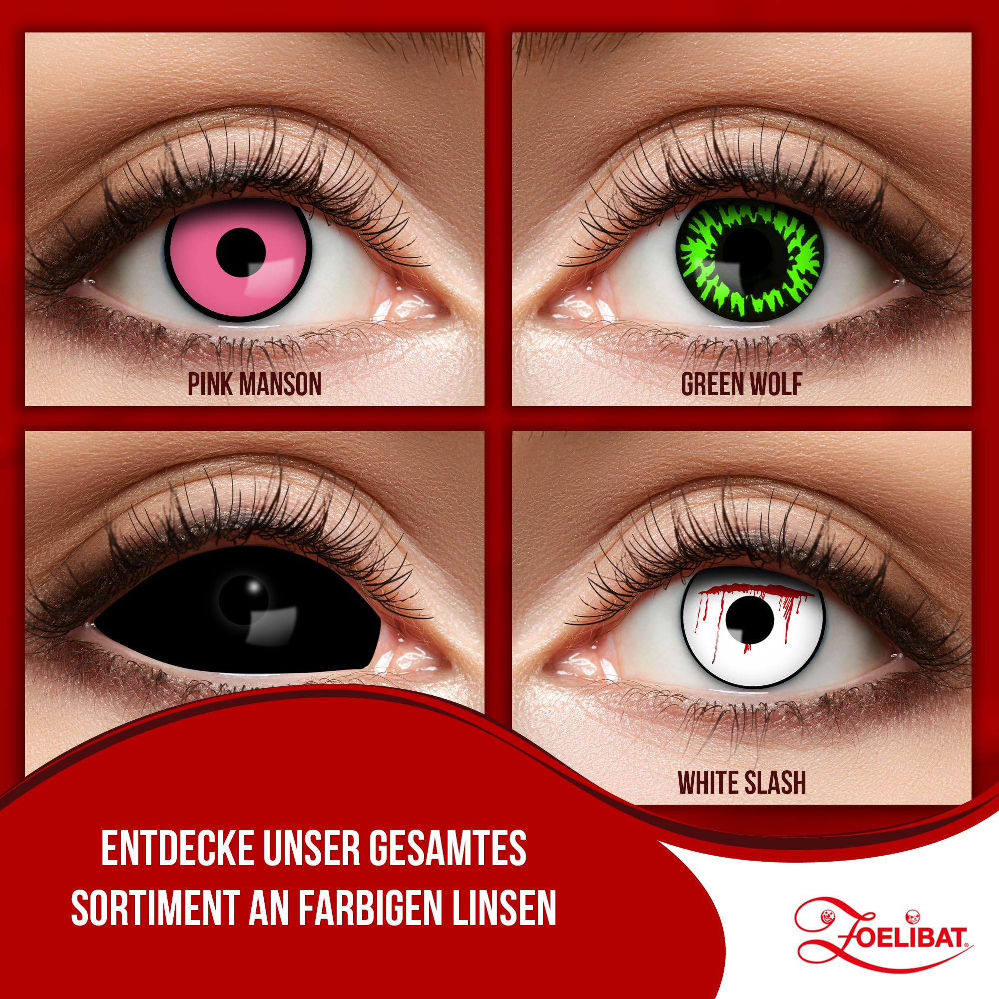 Zoelibat Eyecatcher Sclera 6 Monats-Kontaktlinsen Black Eye 7