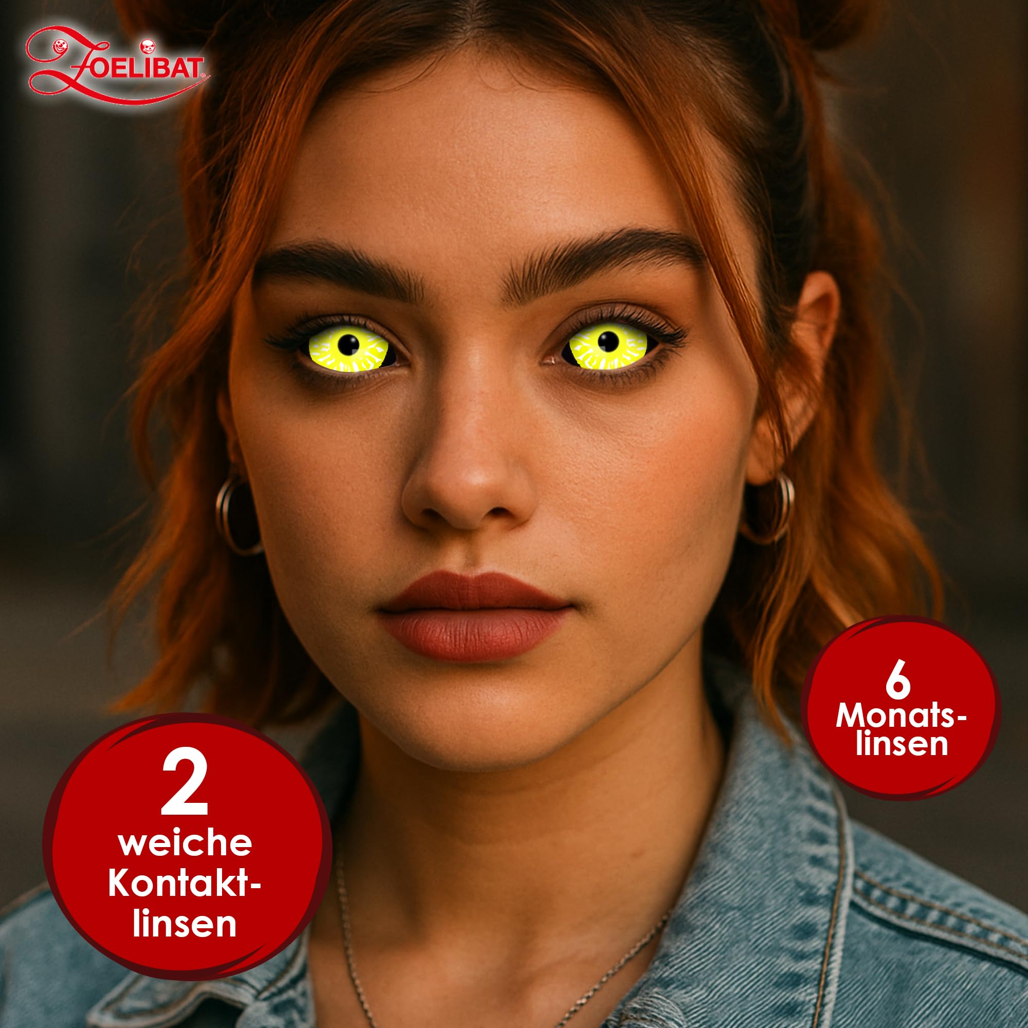 Zoelibat Eyecatcher Sclera 6 Monats-Kontaktlinsen Black Yellow 3