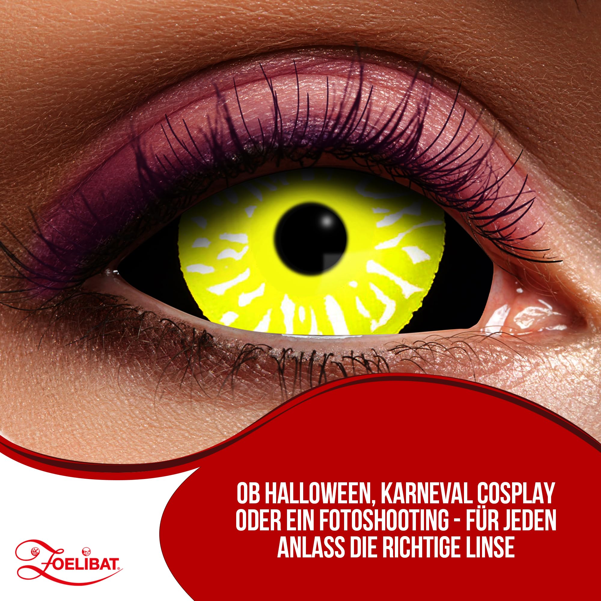 Zoelibat Eyecatcher Sclera 6 Monats-Kontaktlinsen Black Yellow 7
