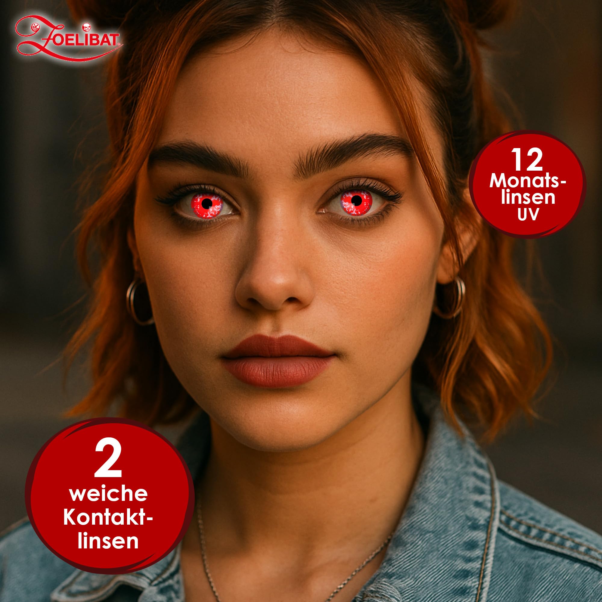 Zoelibat Eyecatcher UV 12 Monats-Kontaktlinsen Flash Red Diamond 2