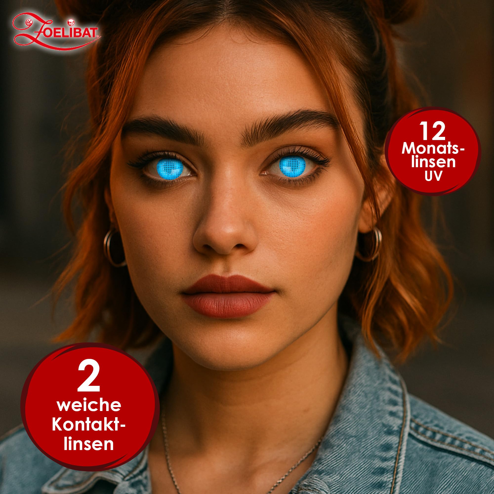 Zoelibat Eyecatcher UV 12 Monats-Kontaktlinsen Flash Blue Screen 2