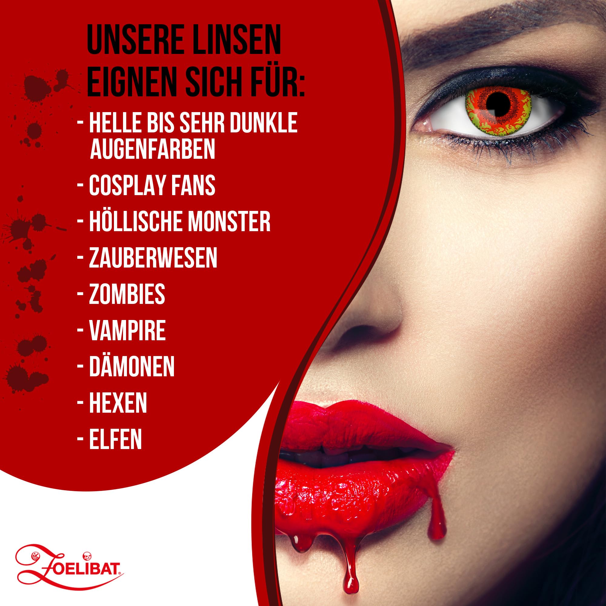 Zoelibat Eyecatcher 12 Monats-Kontaktlinsen Red Monster 5