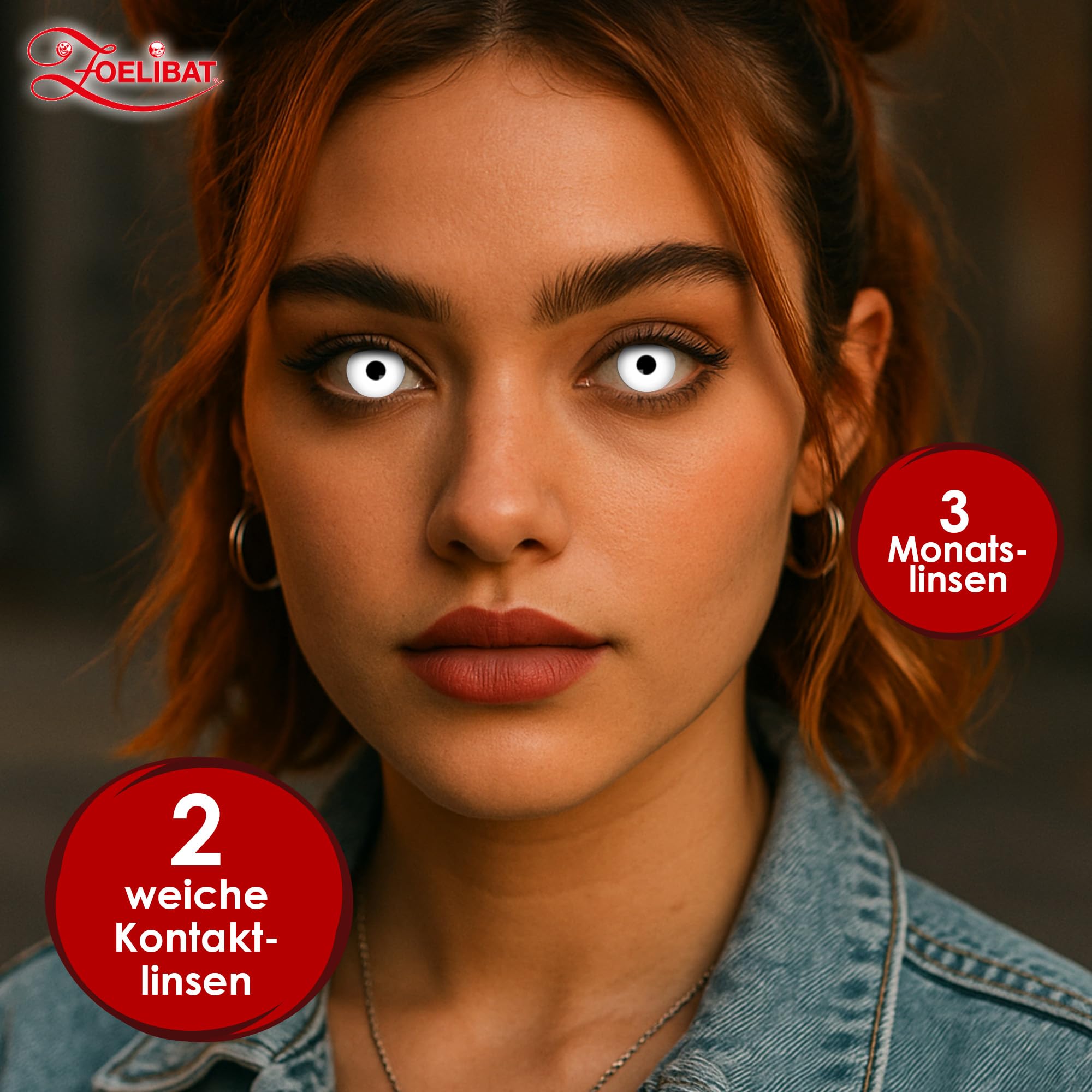 Zoelibat Eyecatcher 3 Monats-Kontaktlinsen White Zombie 3