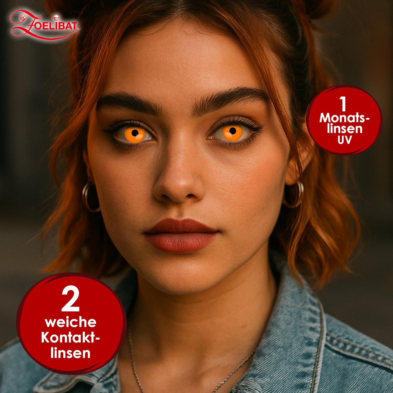 Zoelibat Eyecatcher UV 1 Monats-Kontaktlinsen Flash Orange 2