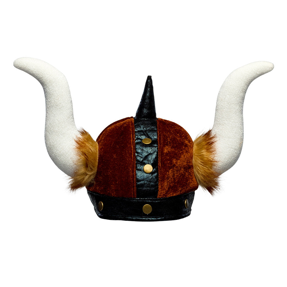 Wikingerhelm Barbarian – Plüsch Helm mit Hörnern für Wikinger Kostüm Karneval 2